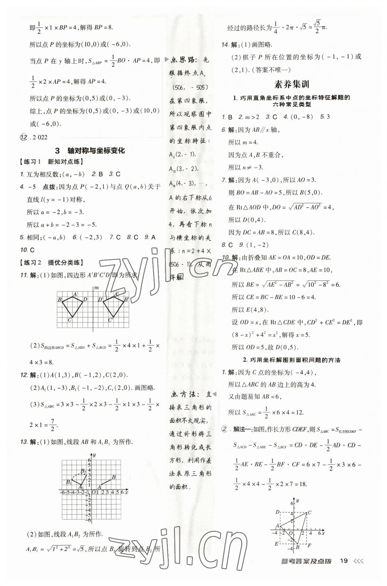 2023年點撥訓練八年級數(shù)學上冊北師大版 參考答案第18頁