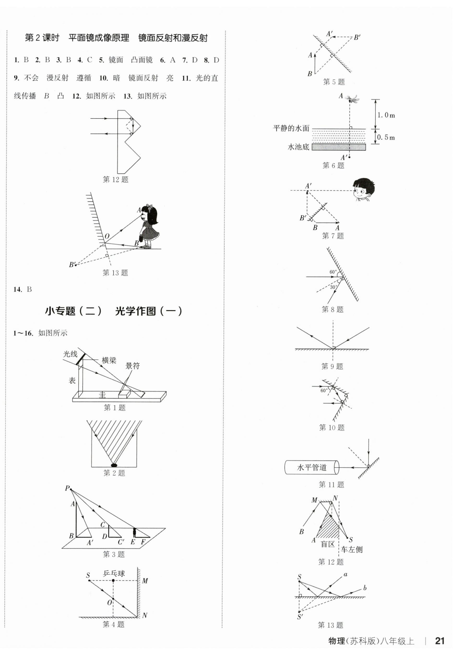 2023年通城學(xué)典課時作業(yè)本八年級物理上冊蘇科版陜西專版 參考答案第6頁