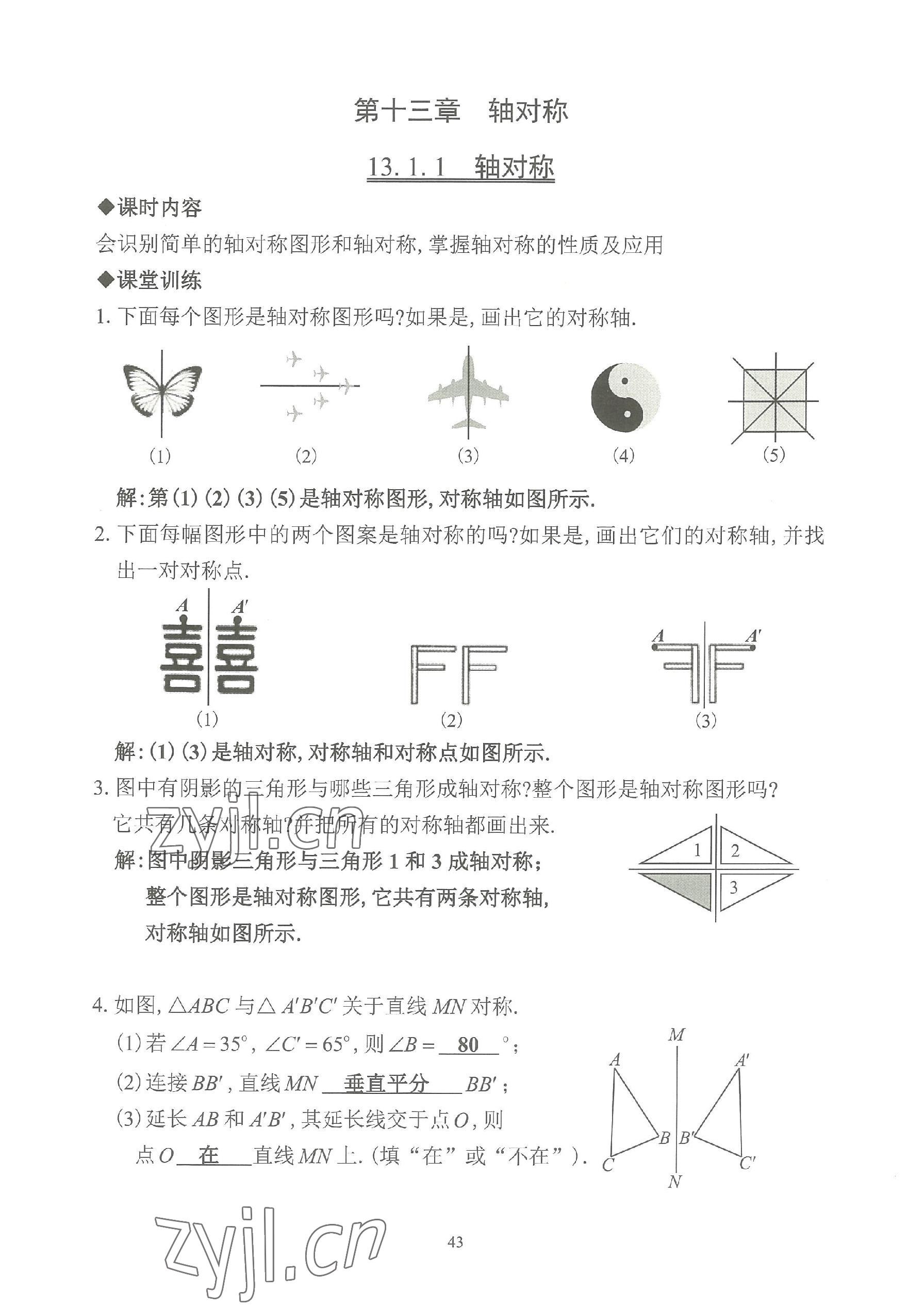 2023年活頁練習八年級數學上冊人教版 參考答案第43頁