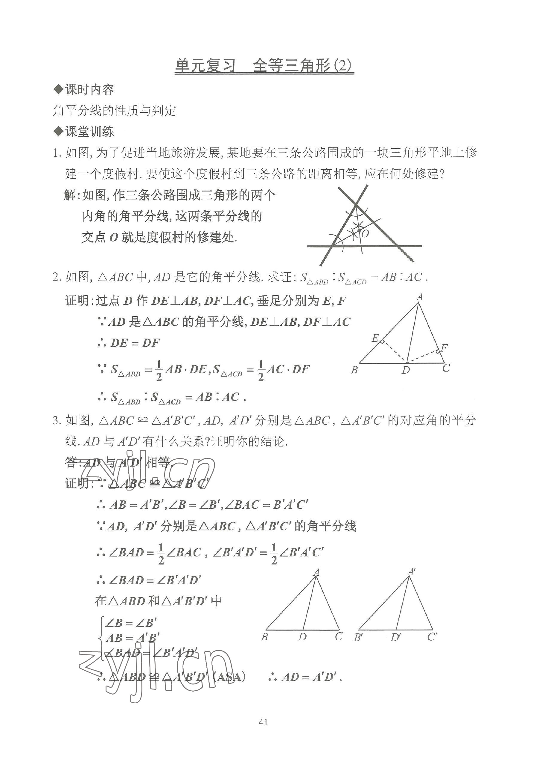 2023年活頁練習(xí)八年級數(shù)學(xué)上冊人教版 參考答案第41頁