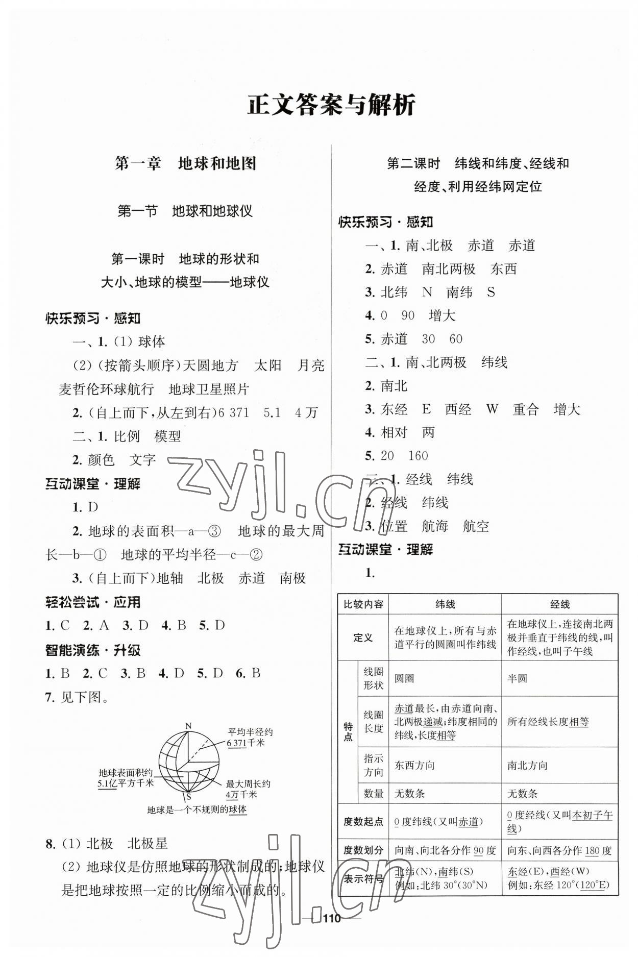 2023年新課程自主學習與測評七年級地理上冊人教版 參考答案第1頁