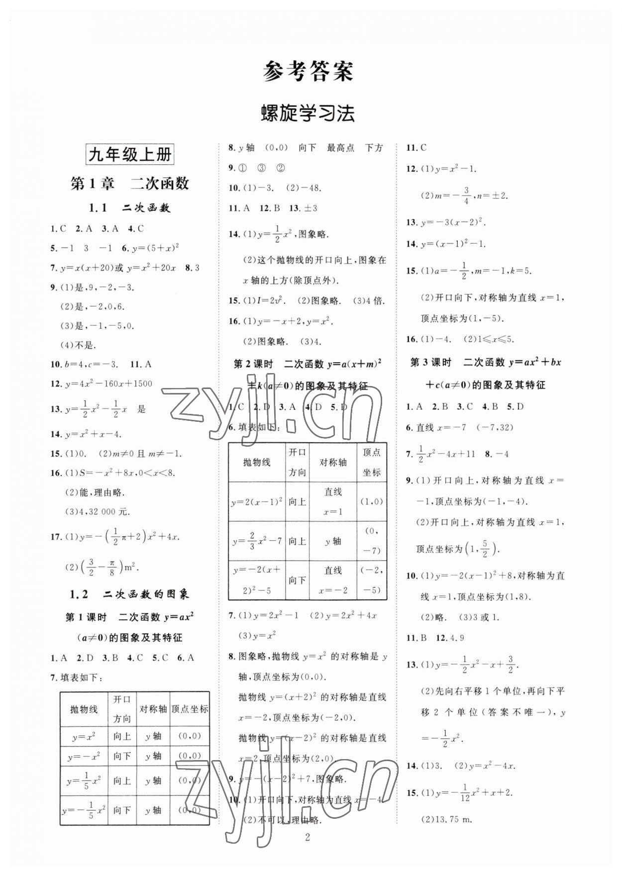 2023年全效學習全效大考卷九年級數(shù)學全一冊浙教版浙江專版 參考答案第1頁