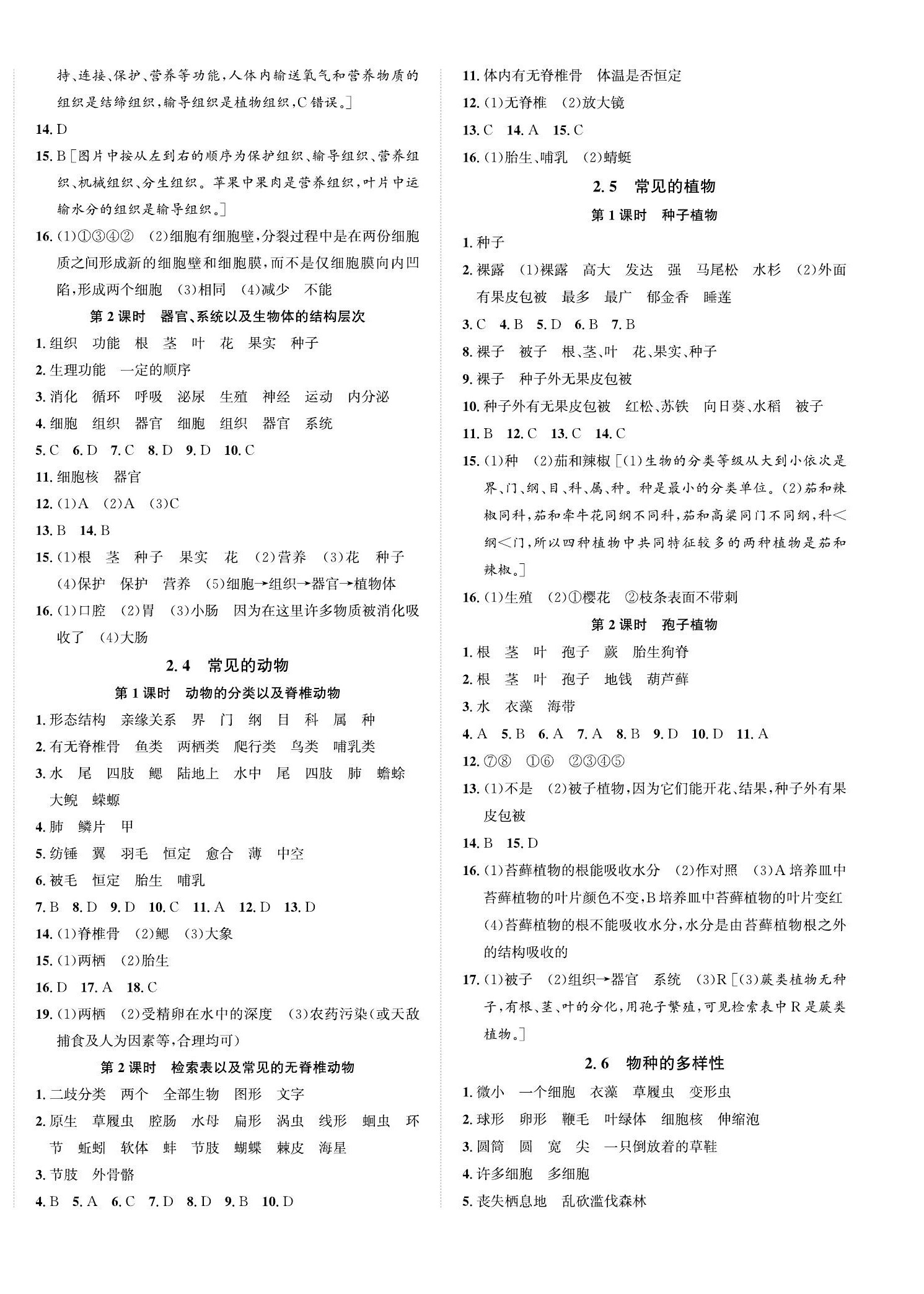 2023年自主輕松練七年級(jí)科學(xué)上冊(cè)浙教版 第4頁