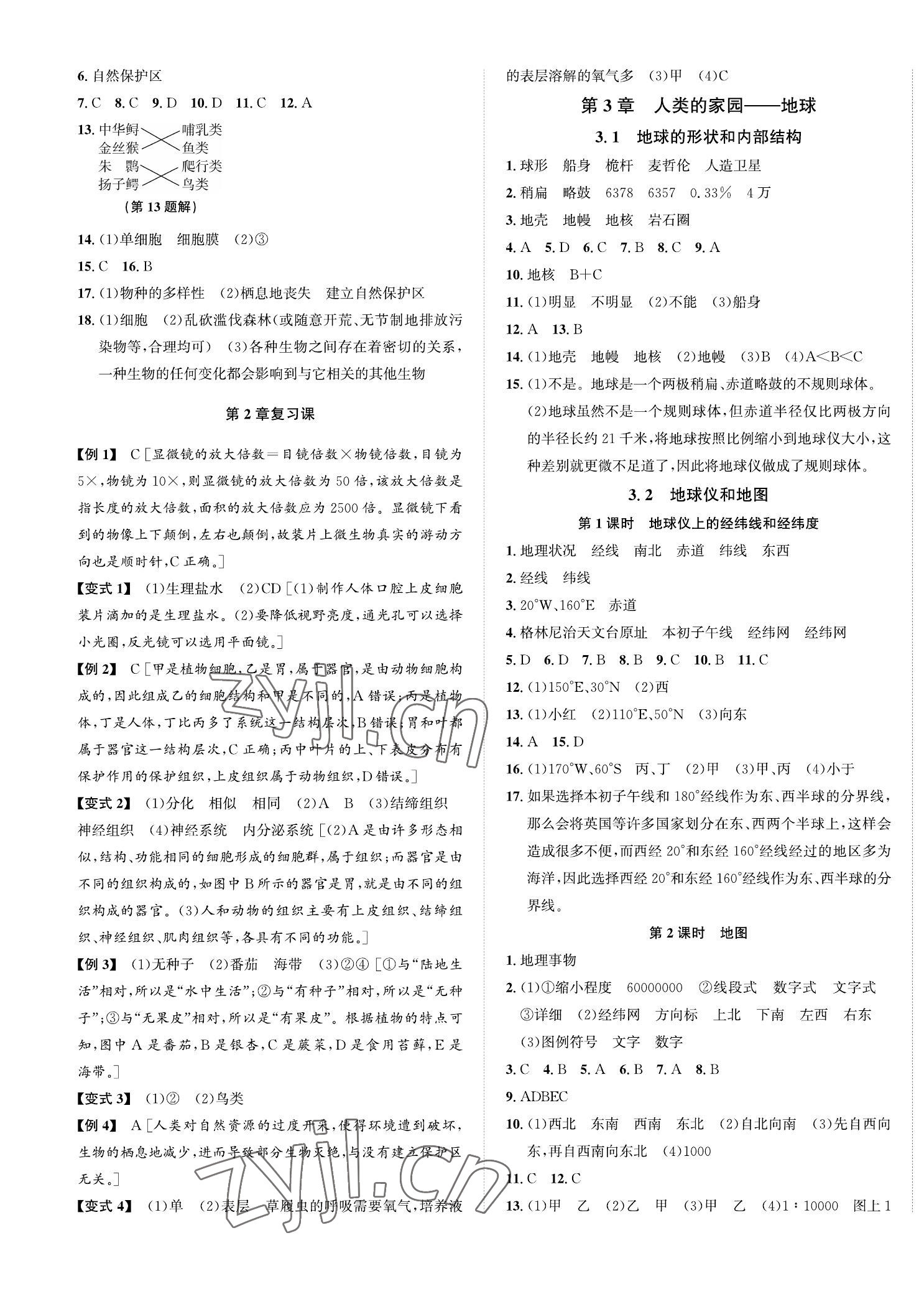 2023年自主輕松練七年級(jí)科學(xué)上冊(cè)浙教版 第5頁