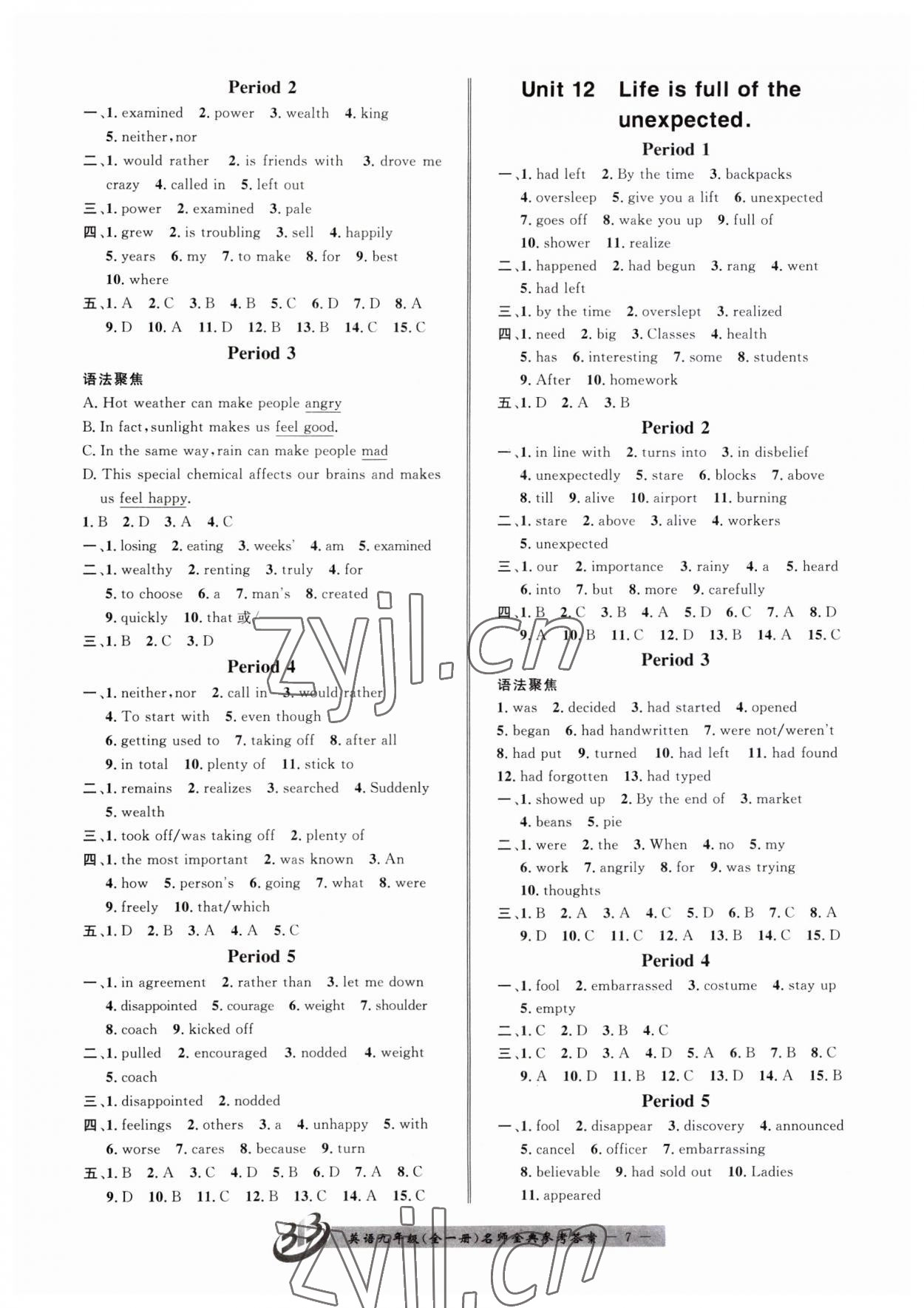 2023年名師金典BFB初中課時(shí)優(yōu)化九年級(jí)英語(yǔ)全一冊(cè)人教版 第7頁(yè)