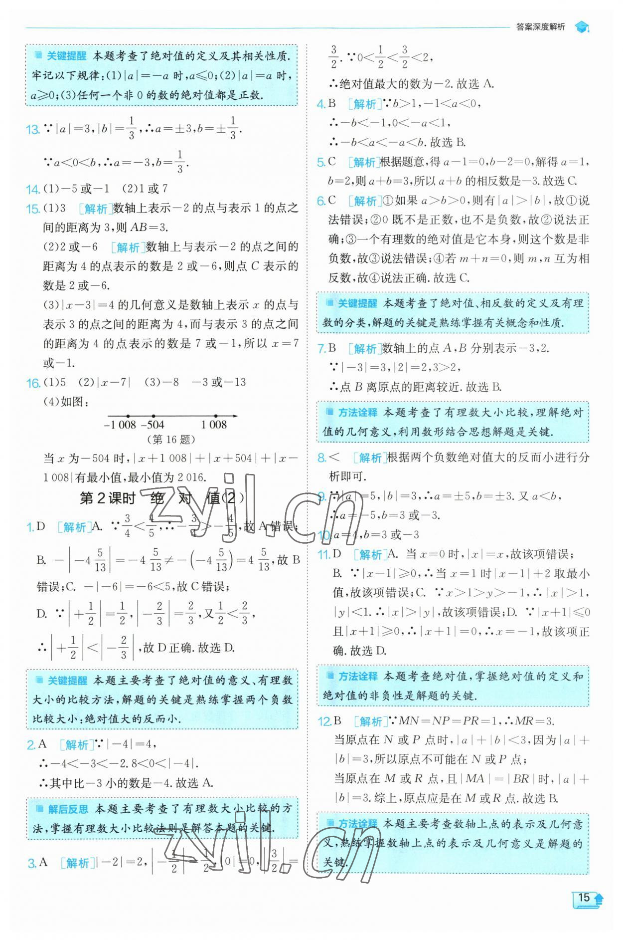 2023年實(shí)驗(yàn)班提優(yōu)訓(xùn)練七年級數(shù)學(xué)上冊北師大版 第15頁