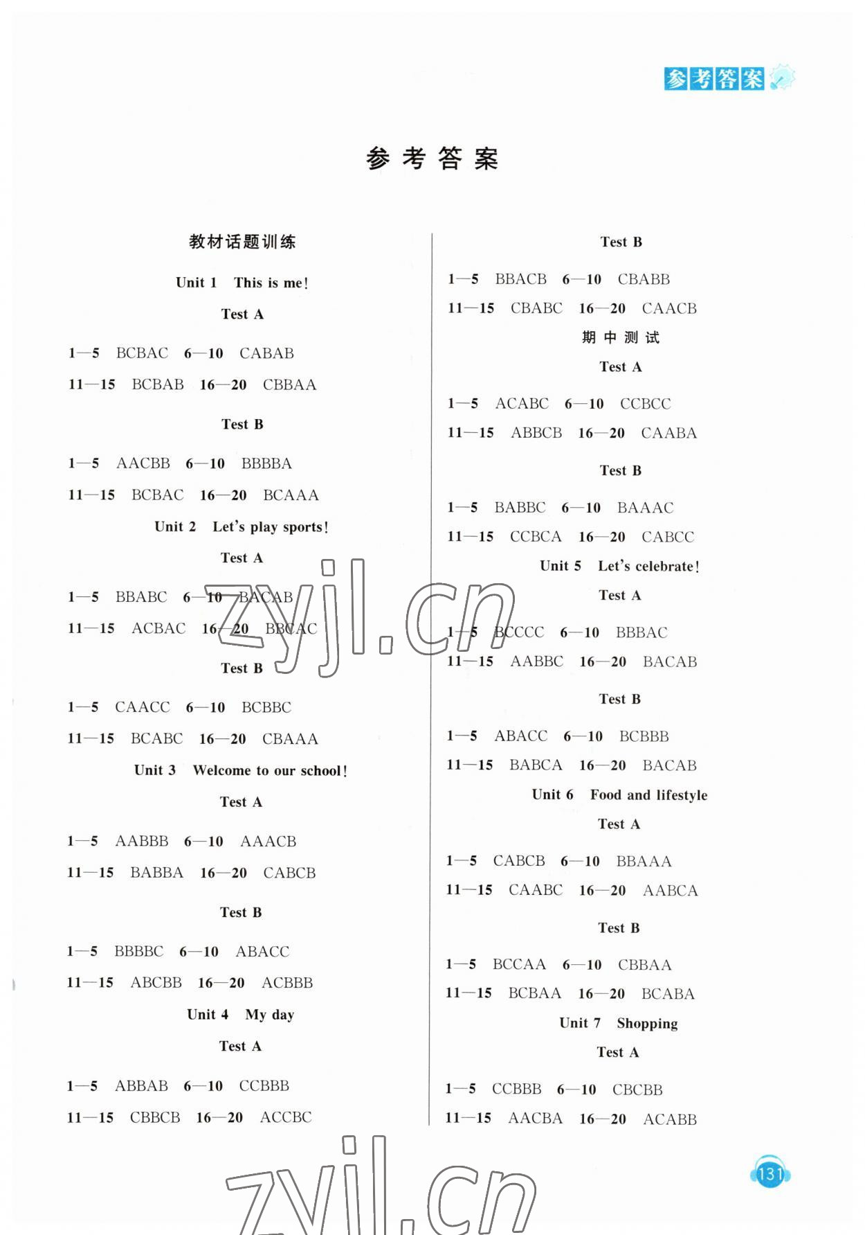 2023年人机对话听力模拟训练七年级英语上册译林版 第1页