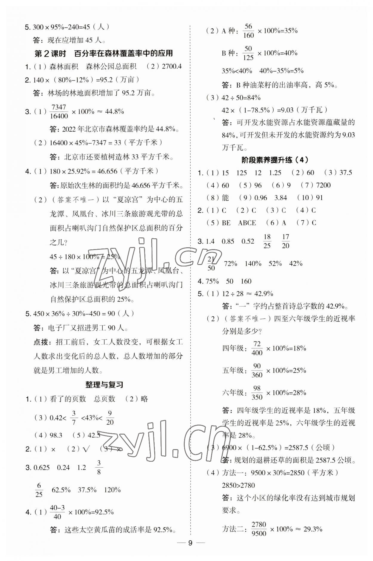 2023年綜合應用創(chuàng)新題典中點六年級數(shù)學上冊冀教版 第9頁