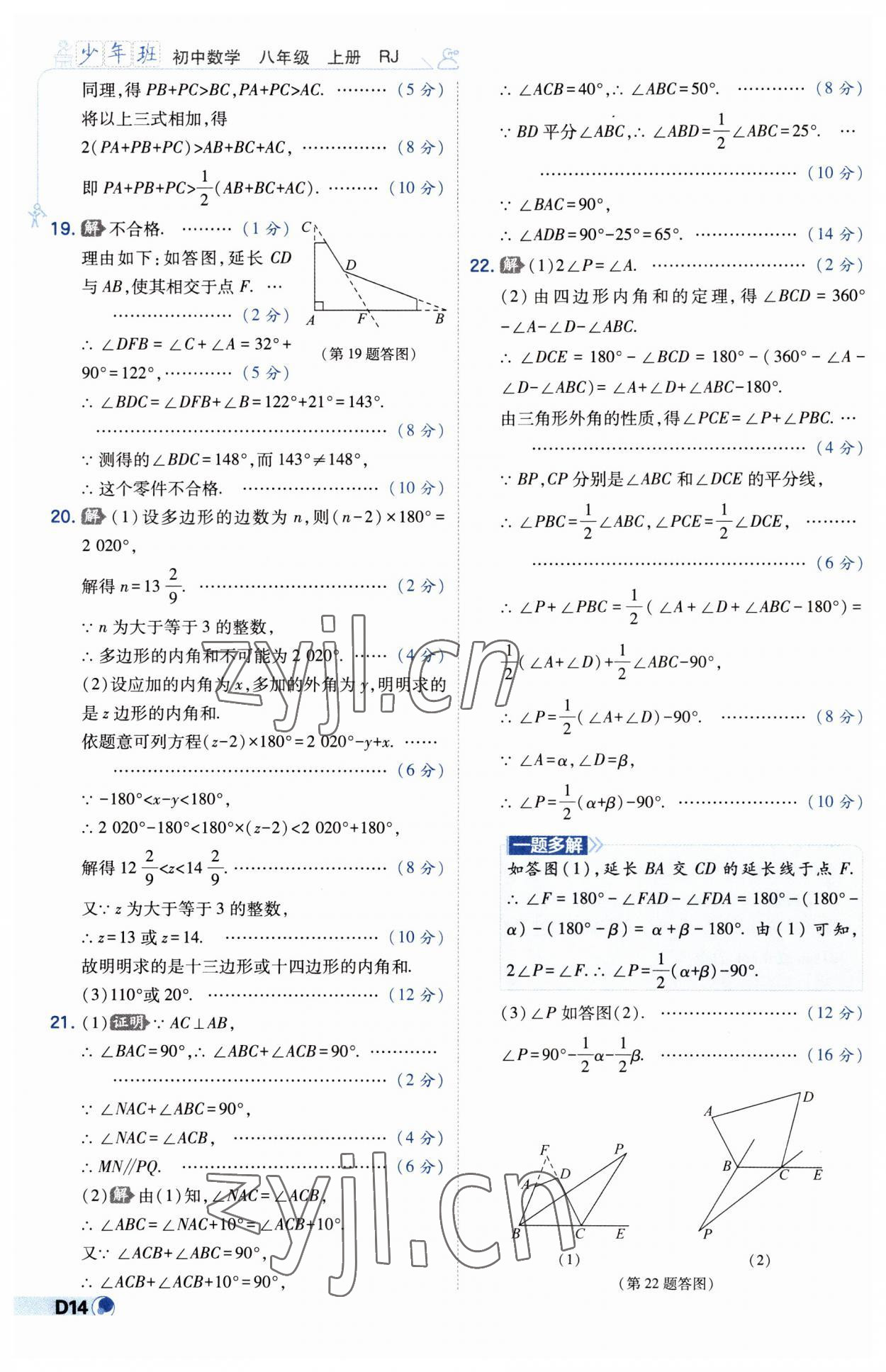 2023年少年班八年級(jí)數(shù)學(xué)上冊(cè)人教版 第14頁