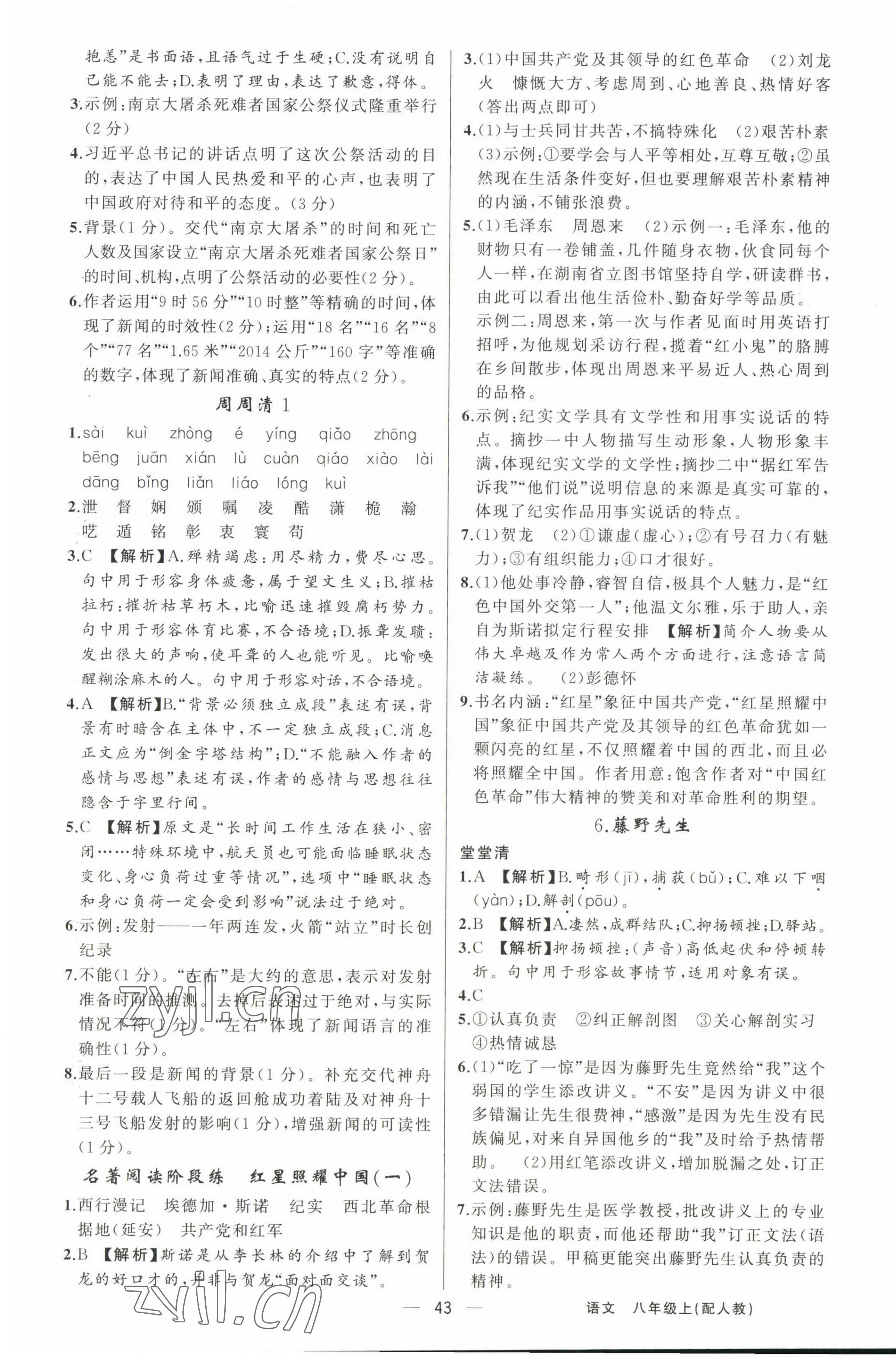 2023年四清導(dǎo)航八年級語文上冊人教版 第3頁