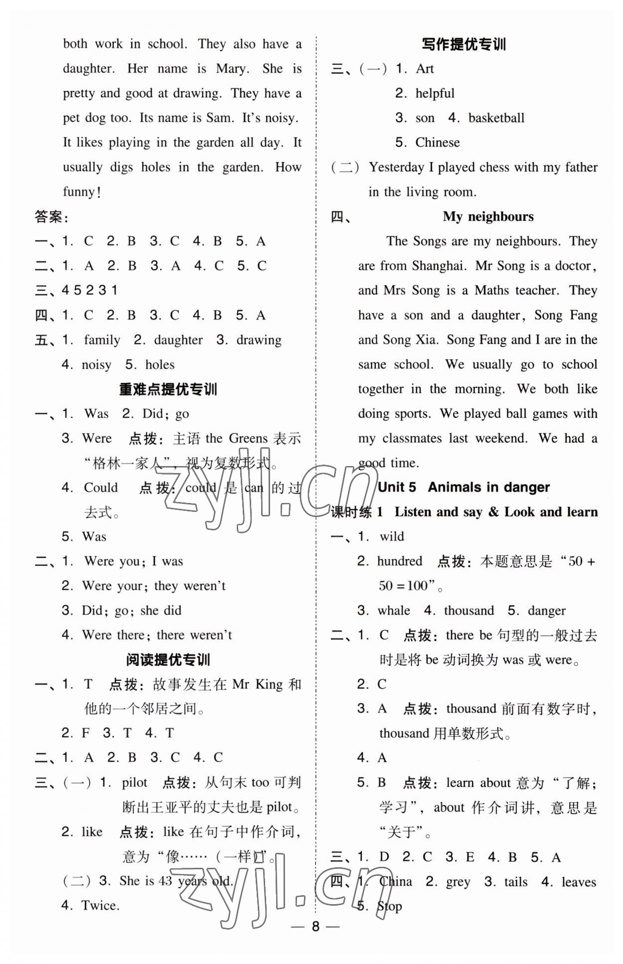 2023年綜合應(yīng)用創(chuàng)新題典中點六年級英語上冊滬教版 第8頁