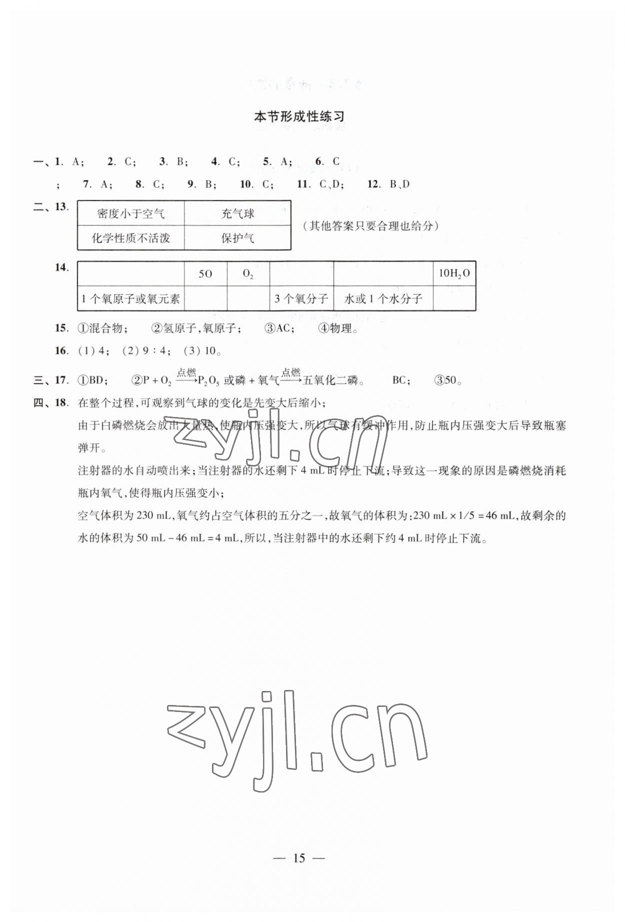 2023年双基过关随堂练九年级化学全一册沪教版五四制 第17页