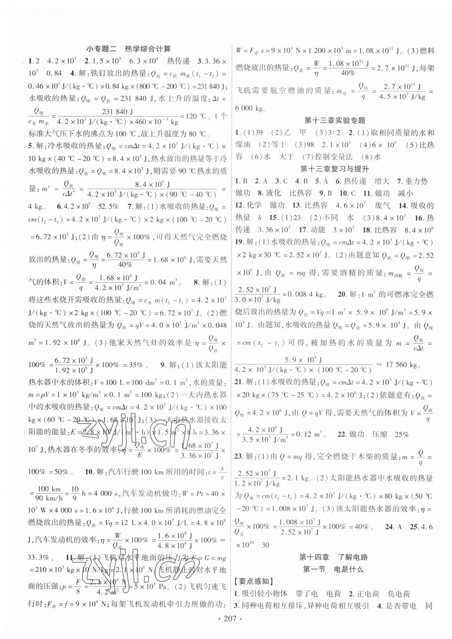 2023年课时掌控九年级物理全一册沪科版 第3页