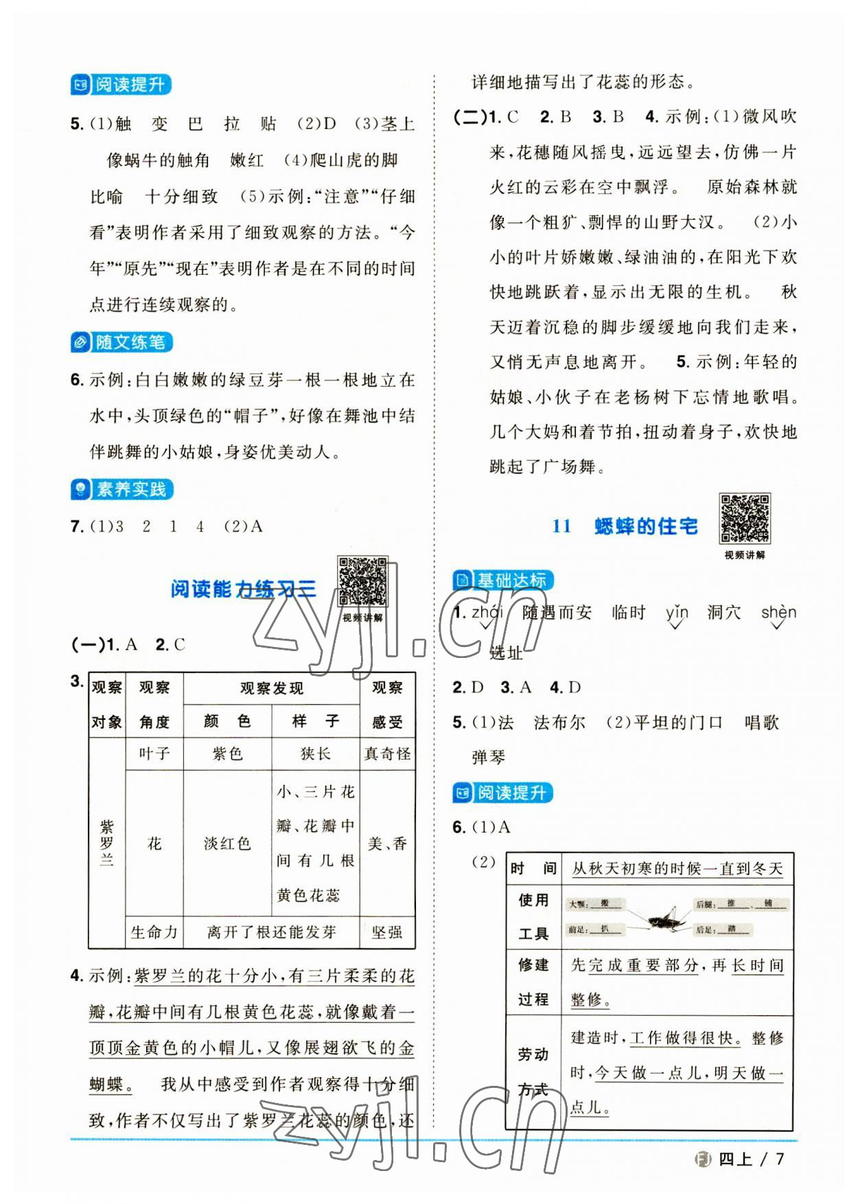 2023年阳光同学课时优化作业四年级语文上册人教版福建专版 第7页