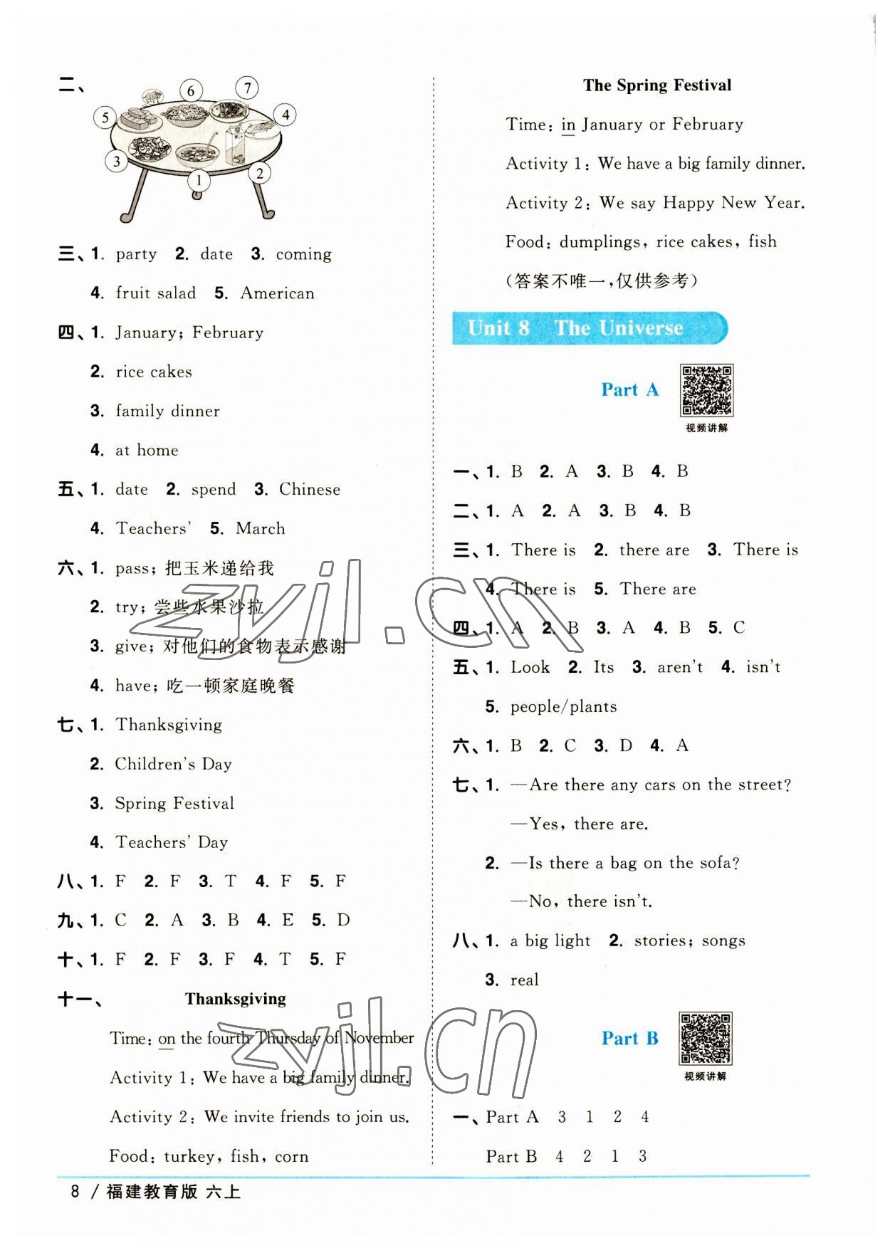 2023年陽光同學(xué)課時優(yōu)化作業(yè)六年級英語上冊福建教育版 第8頁