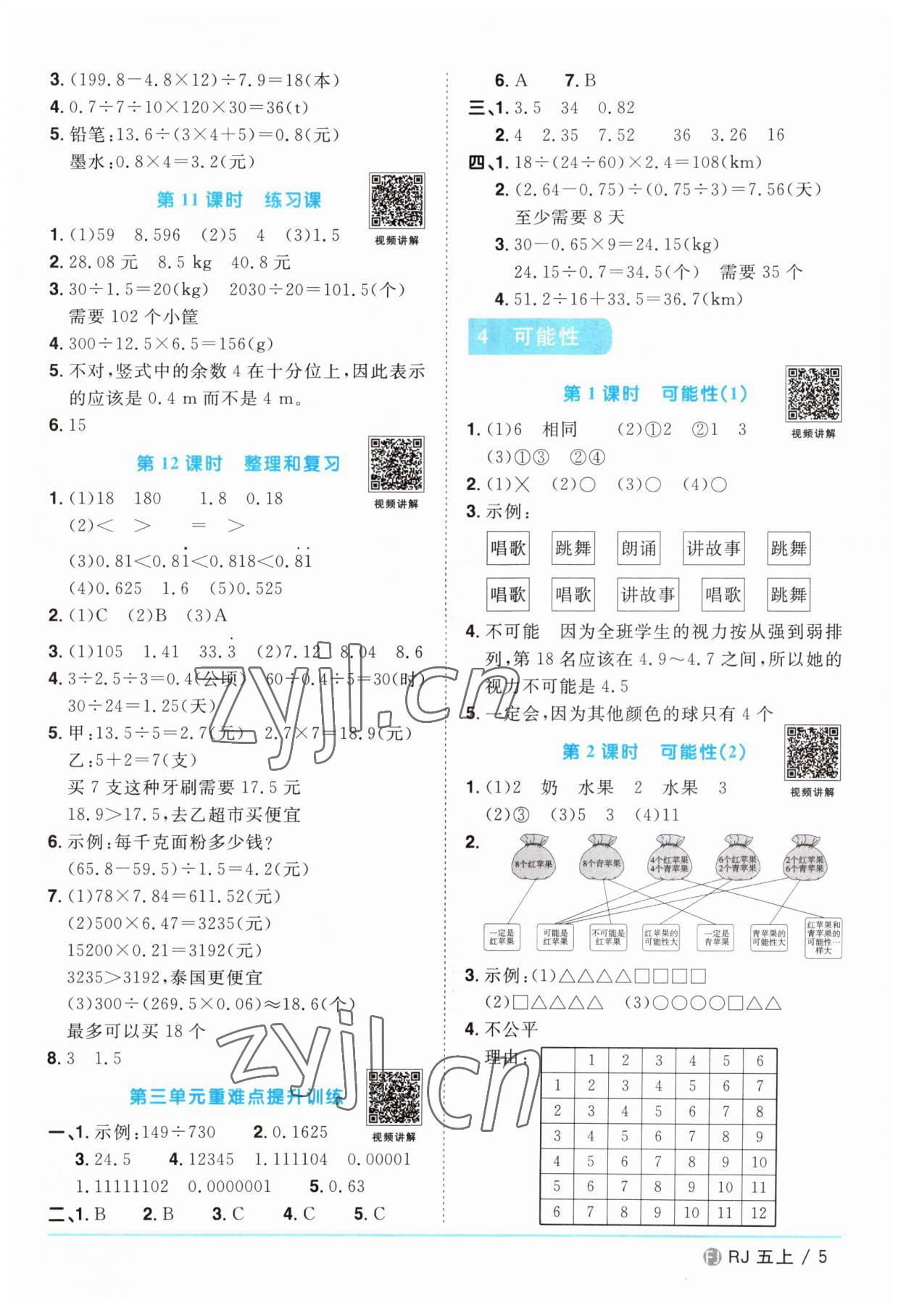 2023年陽(yáng)光同學(xué)課時(shí)優(yōu)化作業(yè)五年級(jí)數(shù)學(xué)上冊(cè)人教版福建專版 第5頁(yè)