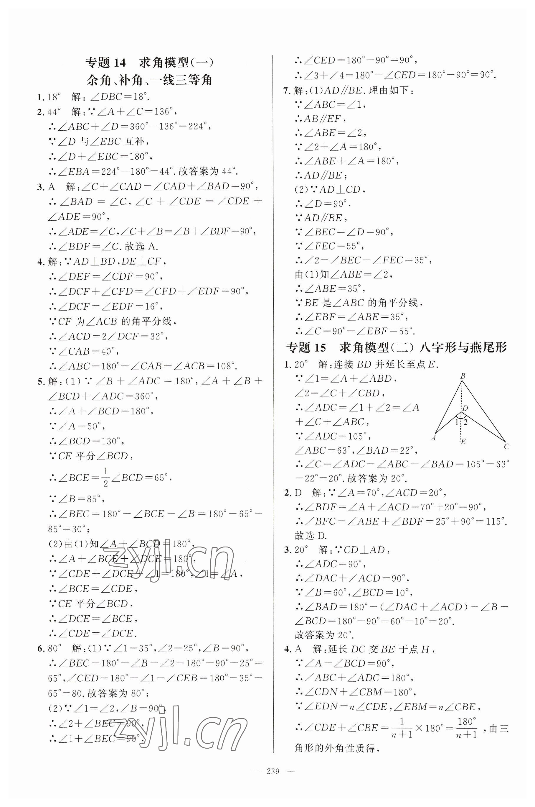 2023年名校压轴题八年级数学上册人教版 参考答案第9页