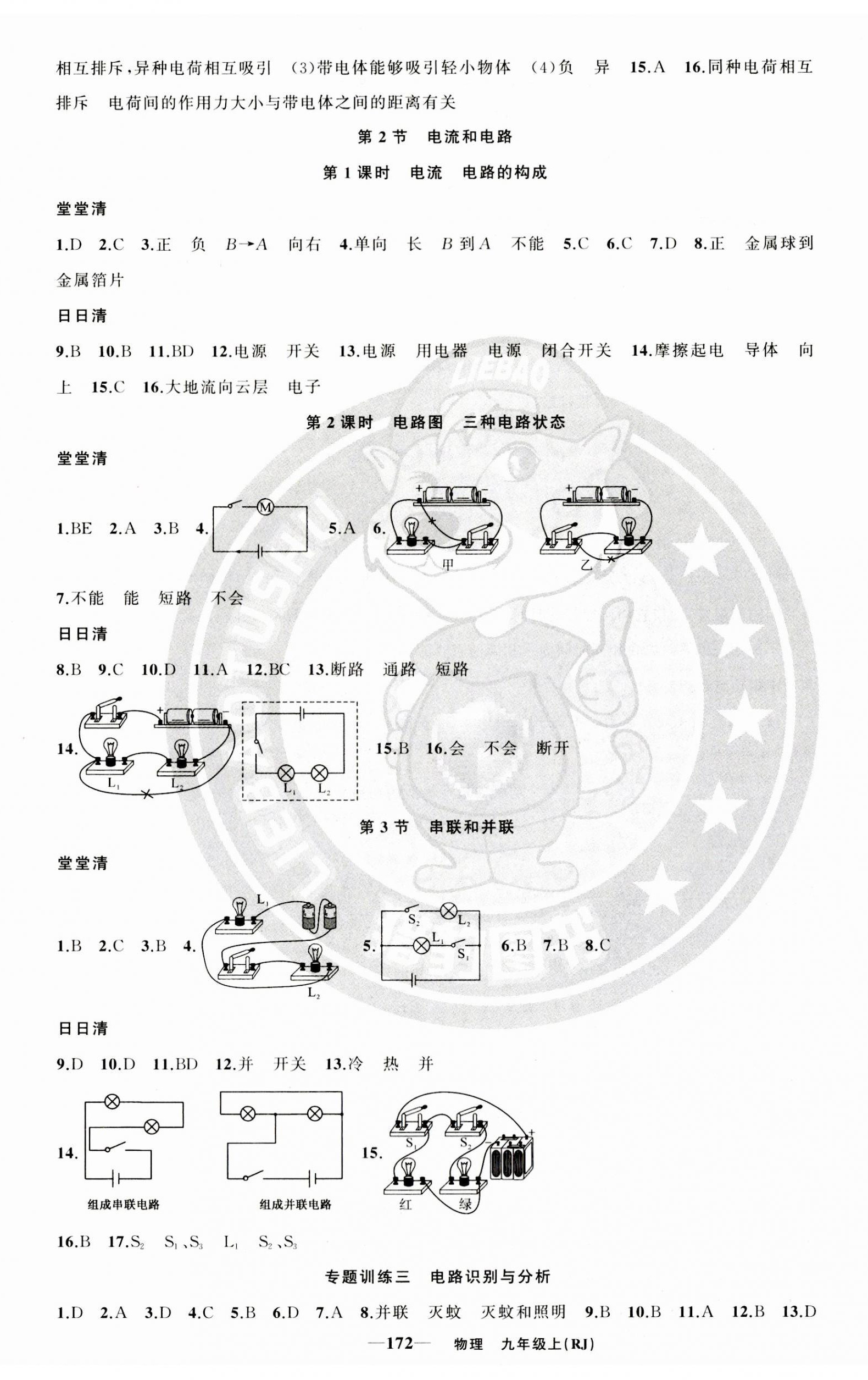 2023年四清導航九年級物理上冊人教版河南專版 參考答案第5頁