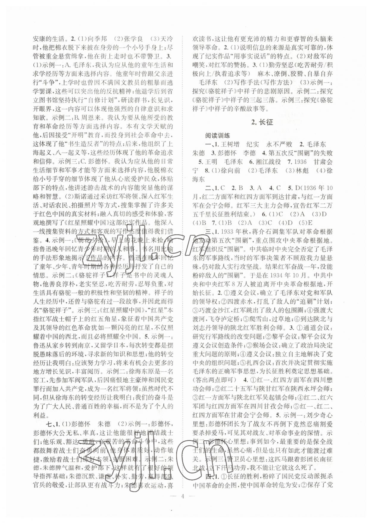 2023年名著阅读考点精练八年级语文 第4页