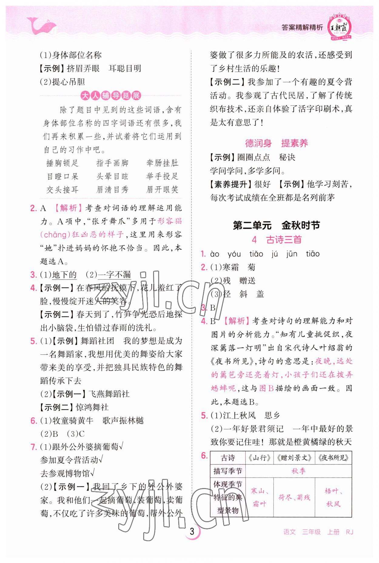 2023年王朝霞德才兼?zhèn)渥鳂I(yè)創(chuàng)新設(shè)計(jì)三年級(jí)語(yǔ)文上冊(cè)人教版 第3頁(yè)