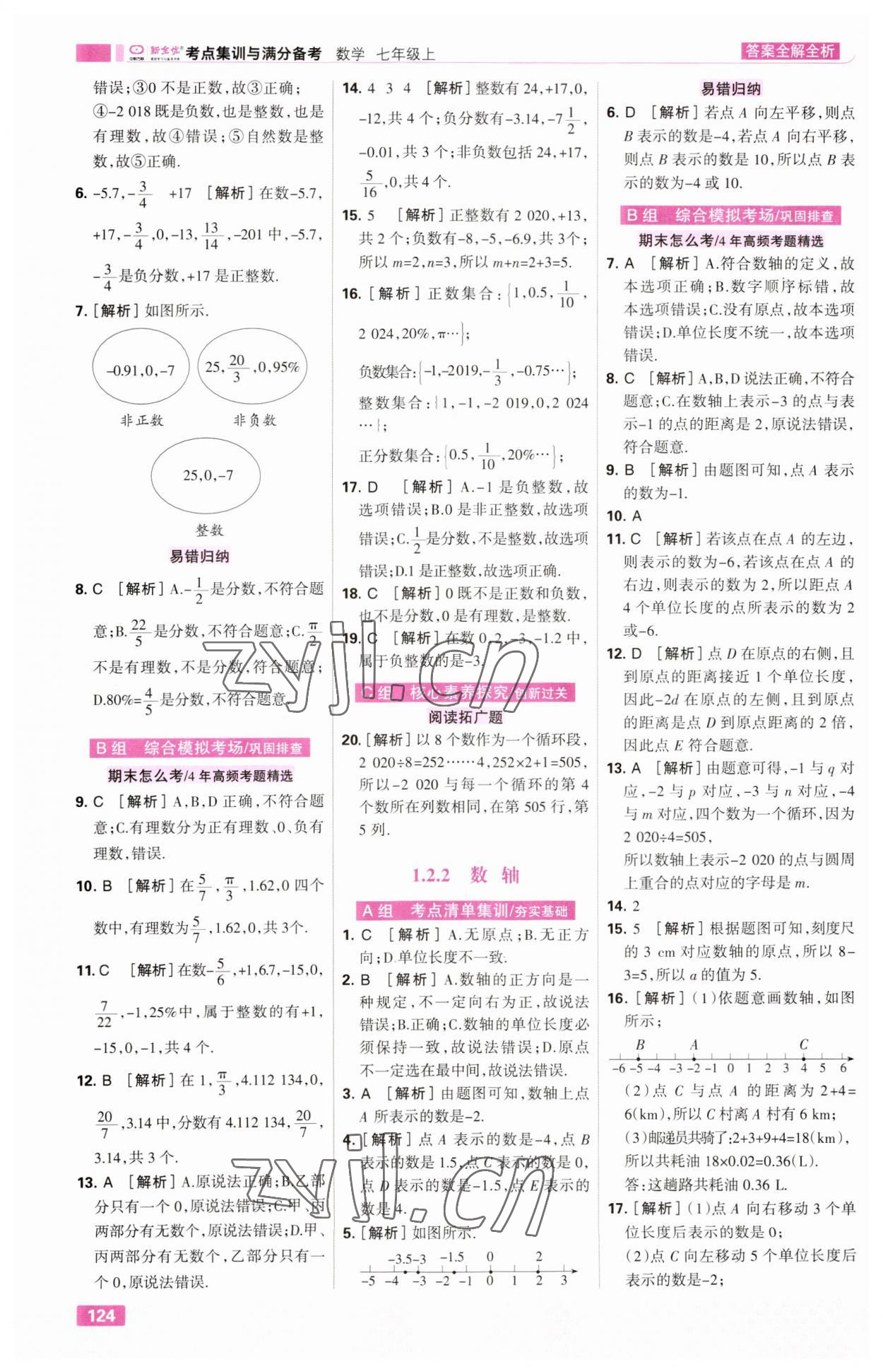 2023年考點(diǎn)集訓(xùn)與滿分備考七年級(jí)數(shù)學(xué)上冊(cè)人教版 第2頁