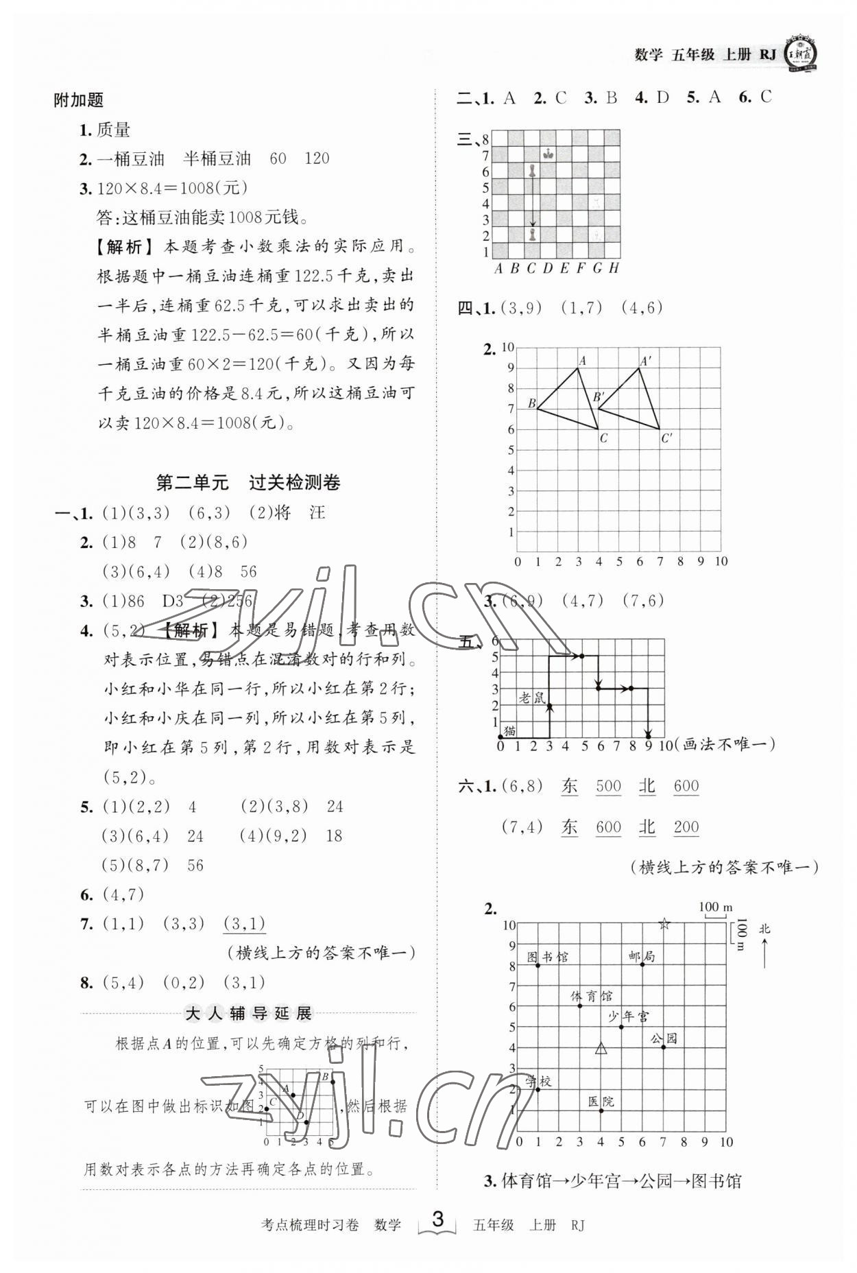 2023年王朝霞考点梳理时习卷五年级数学上册人教版 第3页