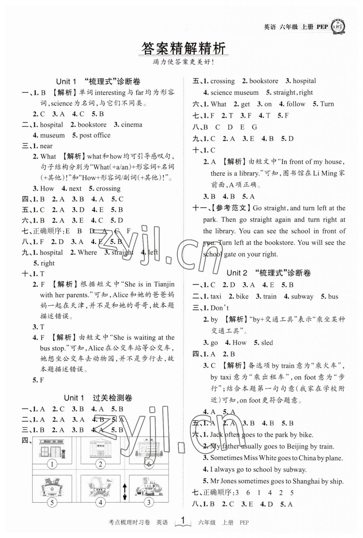 2023年王朝霞考點(diǎn)梳理時(shí)習(xí)卷六年級(jí)英語上冊(cè)人教版 第1頁