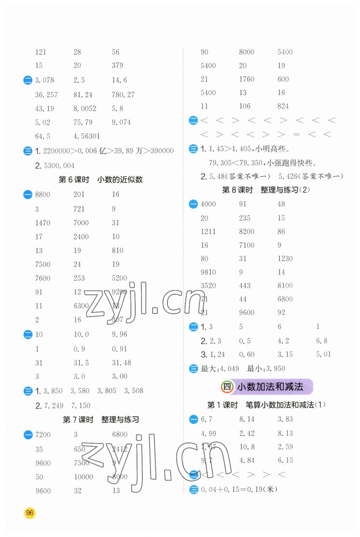 2023年實(shí)驗(yàn)班計(jì)算高手五年級數(shù)學(xué)上冊蘇教版 第6頁