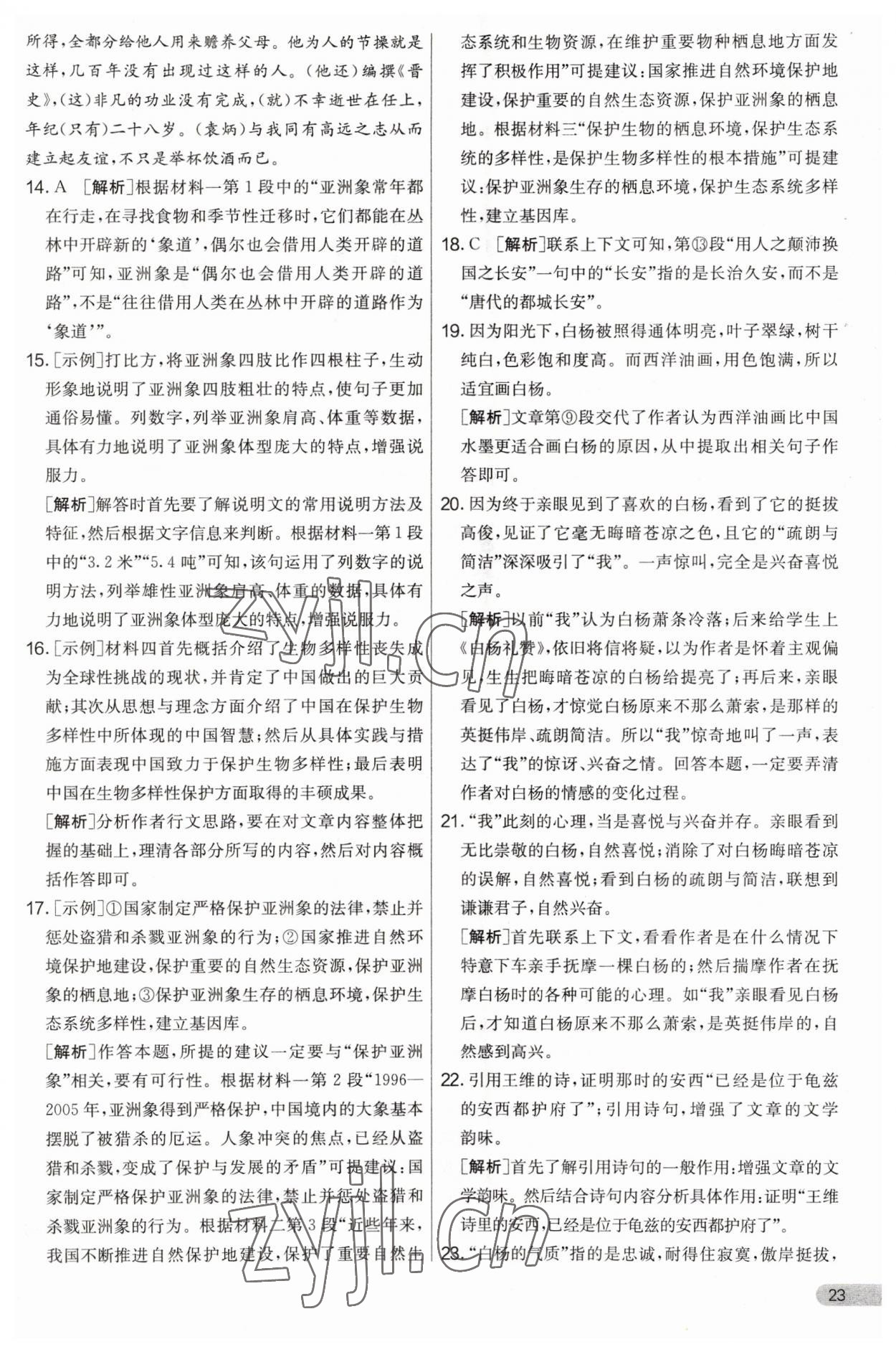 2023年實驗班提優(yōu)大考卷九年級語文上冊人教版 第23頁