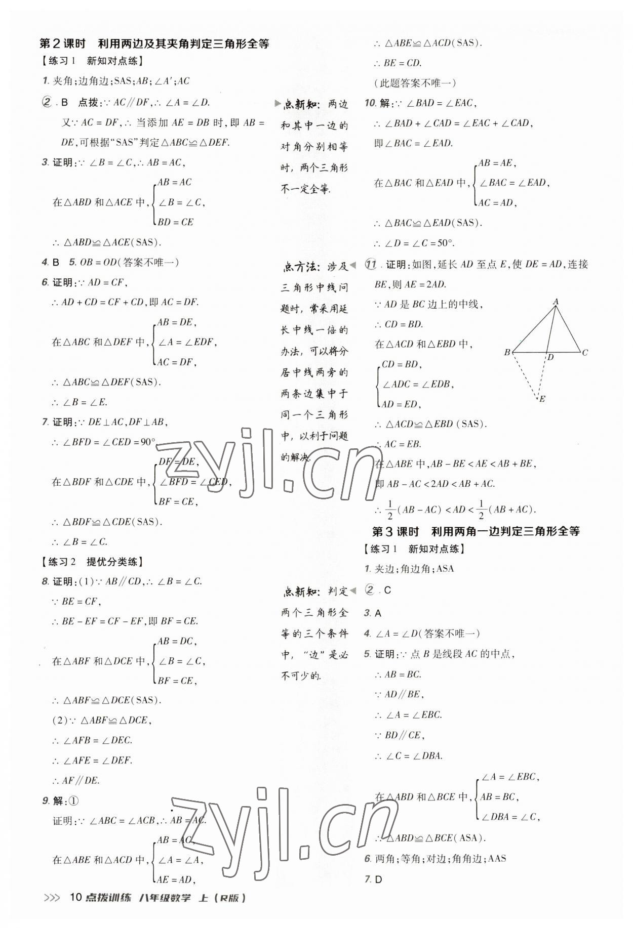 2023年点拨训练八年级数学上册人教版 第10页