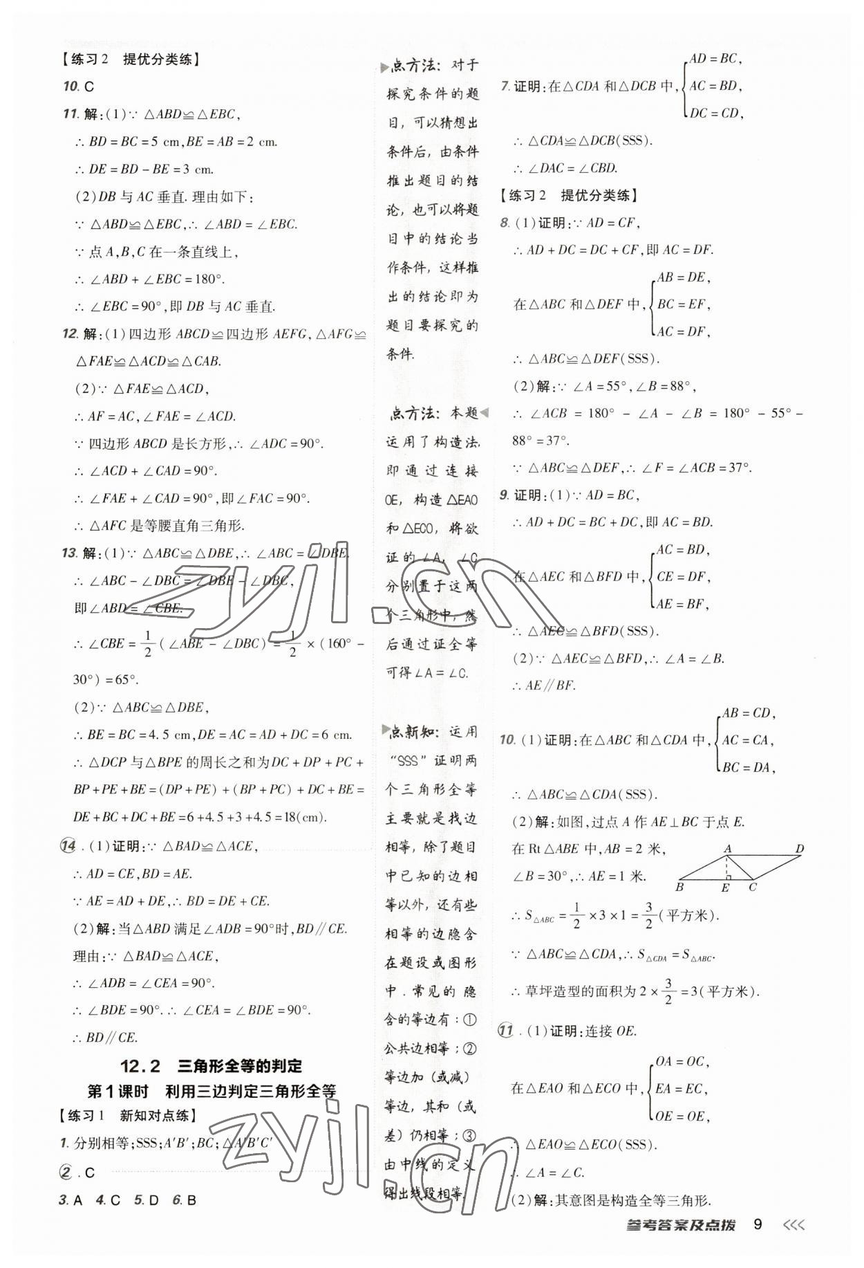 2023年点拨训练八年级数学上册人教版 第9页