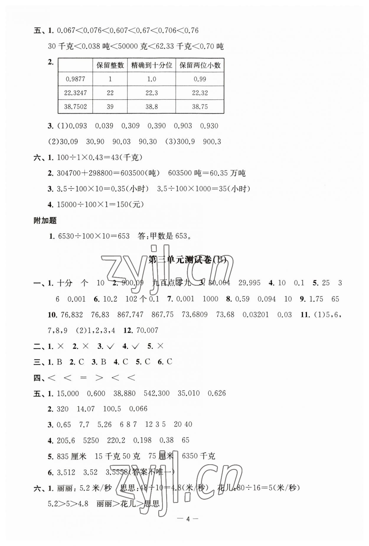 2023年通關(guān)提優(yōu)全能檢測卷五年級數(shù)學(xué)上冊蘇教版 第4頁