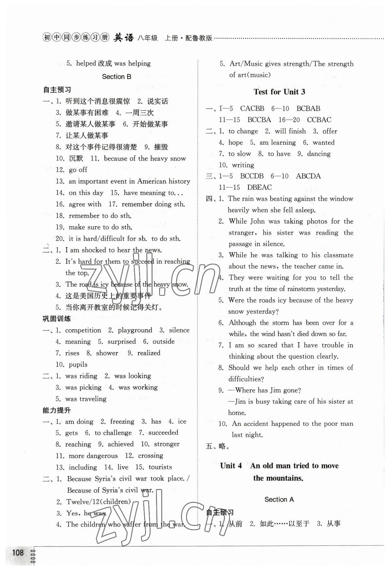 2023年初中同步練習(xí)冊八年級(jí)英語上冊魯教版54制山東教育出版社 第5頁