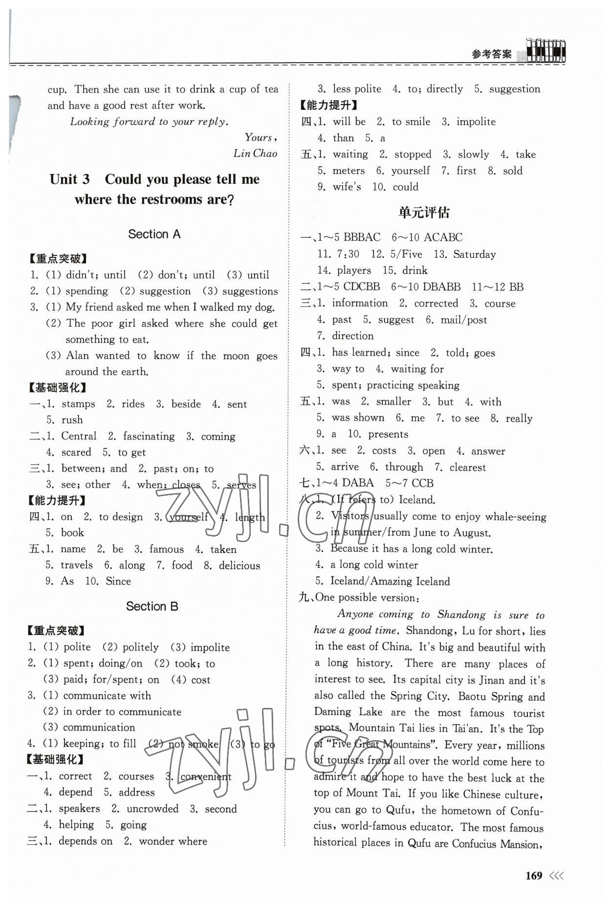 2023年同步練習(xí)冊(cè)山東科學(xué)技術(shù)出版社九年級(jí)英語全一冊(cè)人教版 第3頁