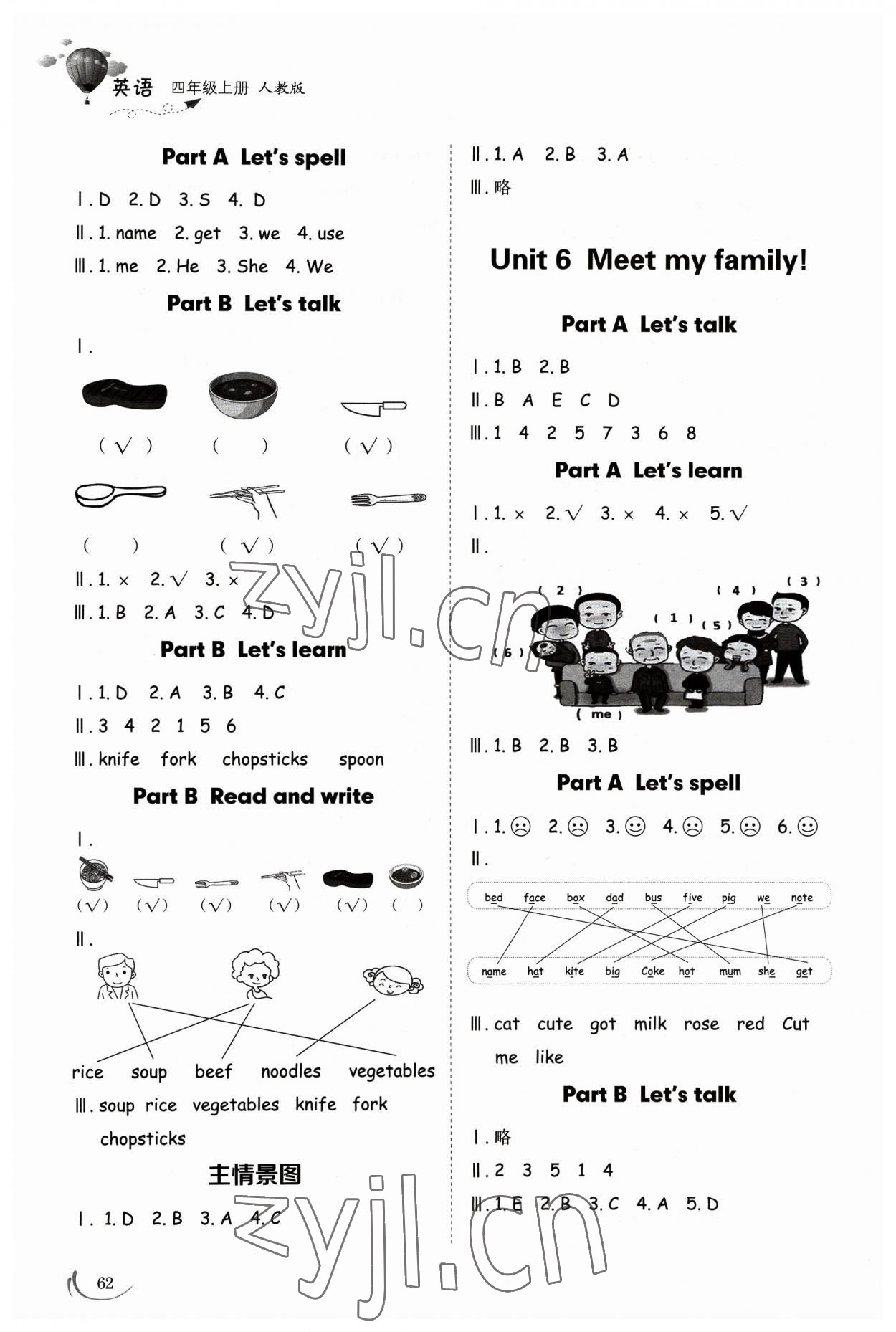 2023年小學同步練習冊四年級英語上冊人教版山東科學技術出版社 參考答案第5頁