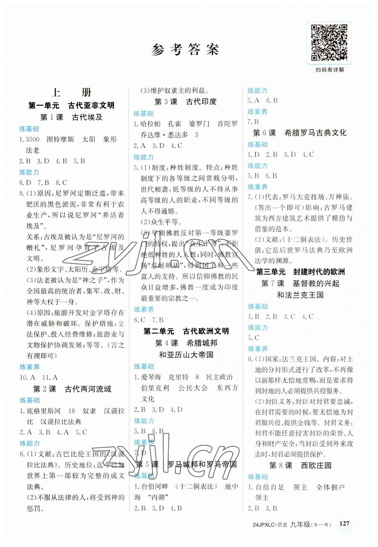 2023年金牌學(xué)練測九年級歷史上冊人教版 第1頁