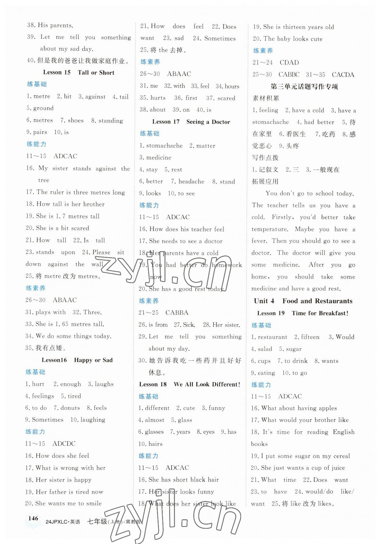 2023年金牌學練測七年級英語上冊冀教版 第4頁