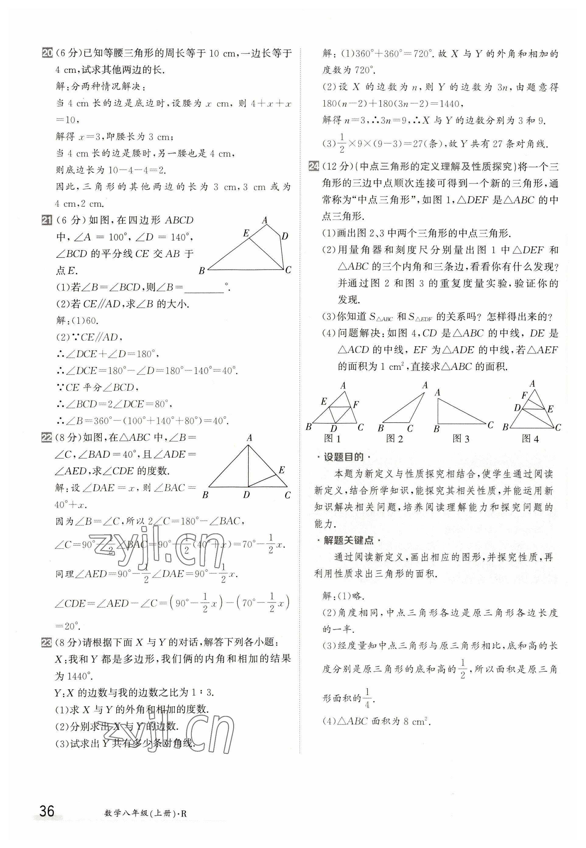 2023年金太陽導(dǎo)學(xué)案八年級數(shù)學(xué)上冊人教版 參考答案第36頁