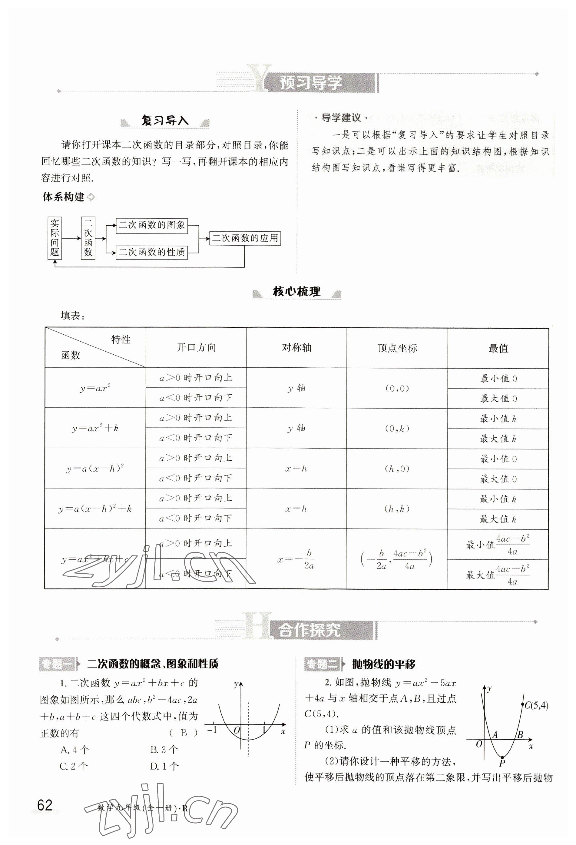 2023年金太陽導學案九年級數(shù)學人教版 參考答案第62頁