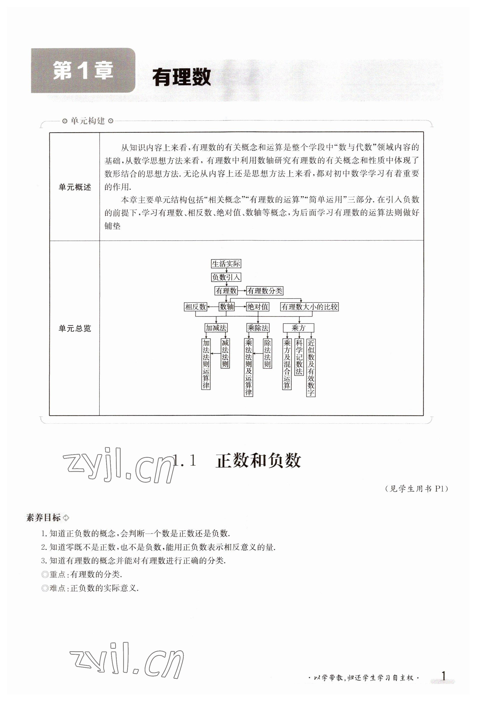 2023年金太阳导学案七年级数学上册沪科版 参考答案第1页