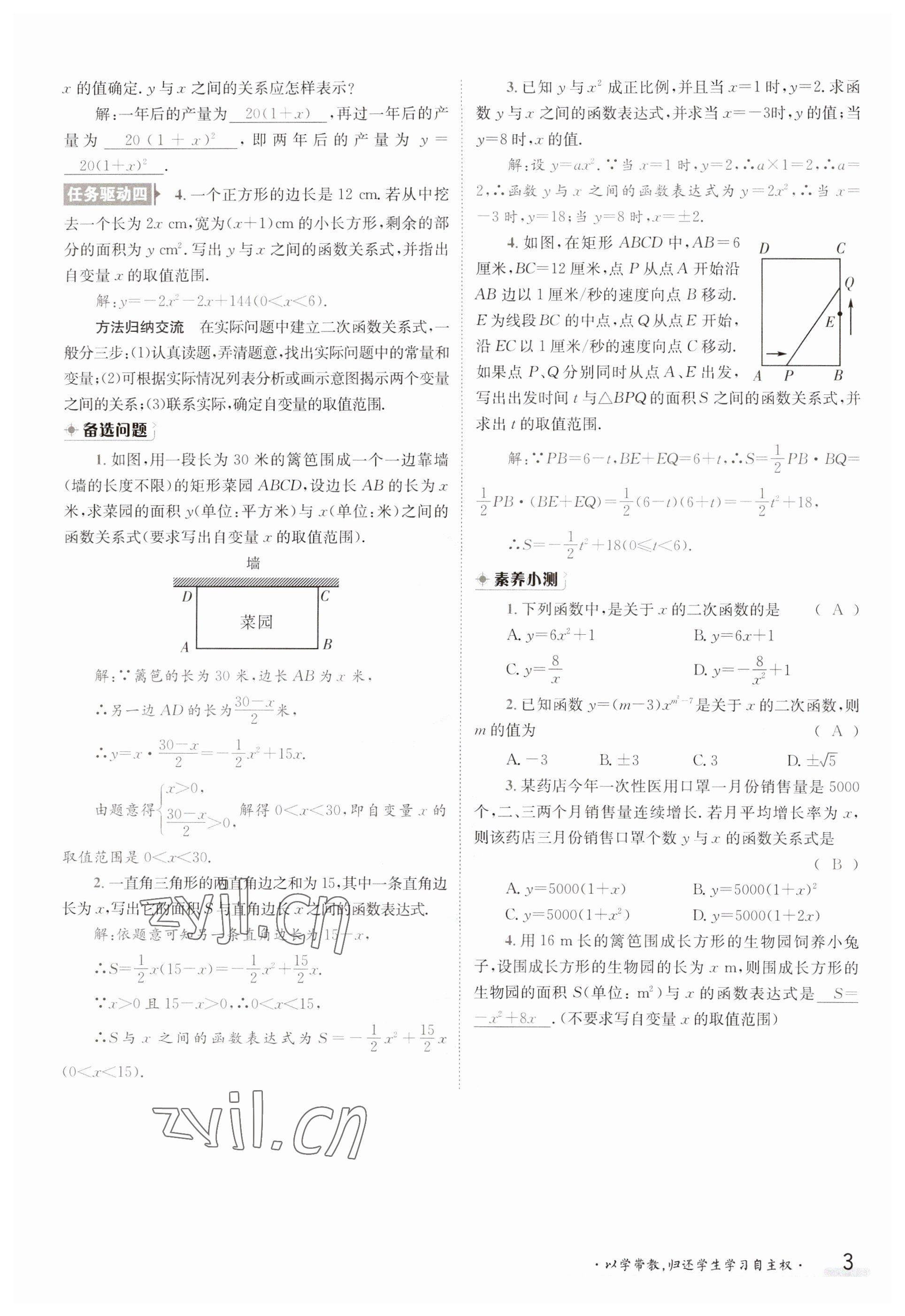 2023年金太陽導(dǎo)學(xué)案九年級數(shù)學(xué)滬科版 參考答案第3頁