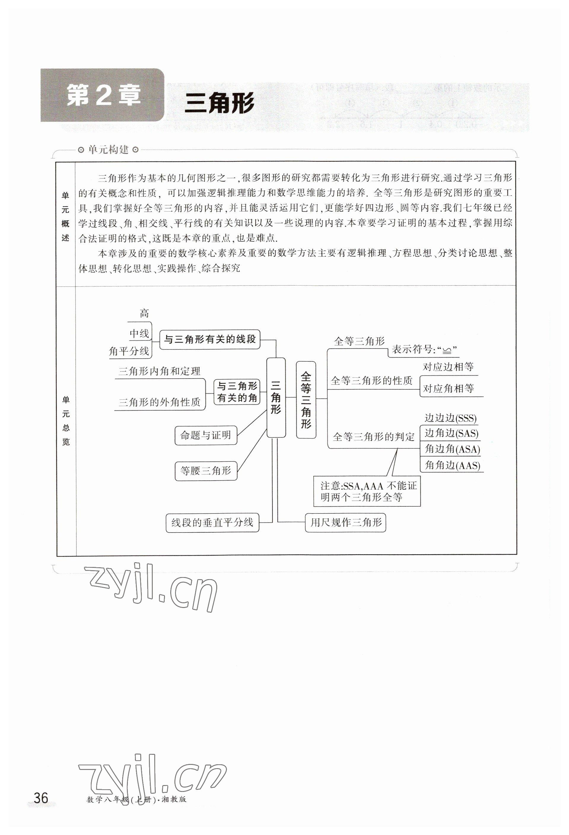 2023年金太陽導學案八年級數(shù)學上冊湘教版 參考答案第36頁