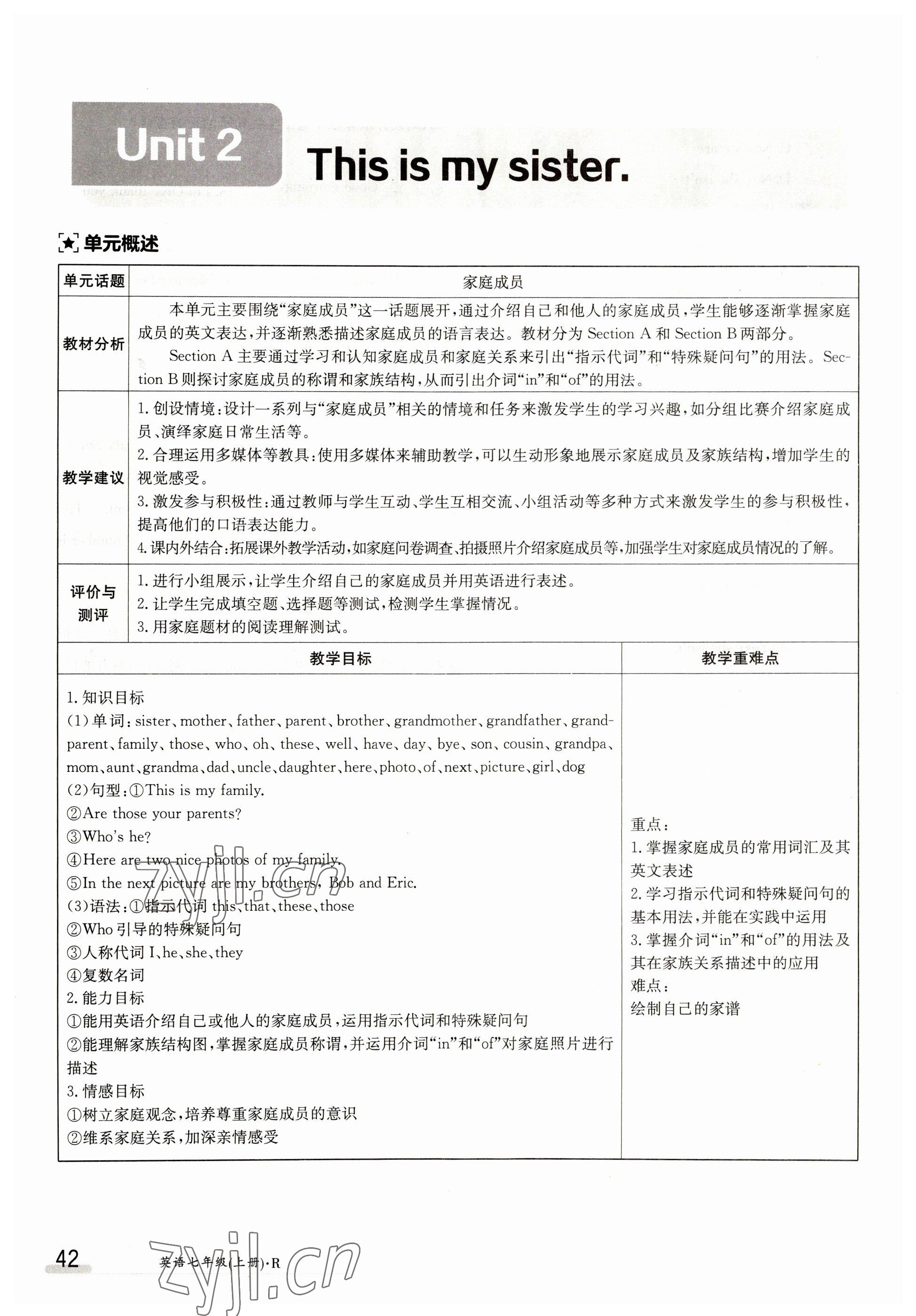 2023年金太陽導(dǎo)學(xué)案七年級(jí)英語上冊(cè)人教版 參考答案第42頁