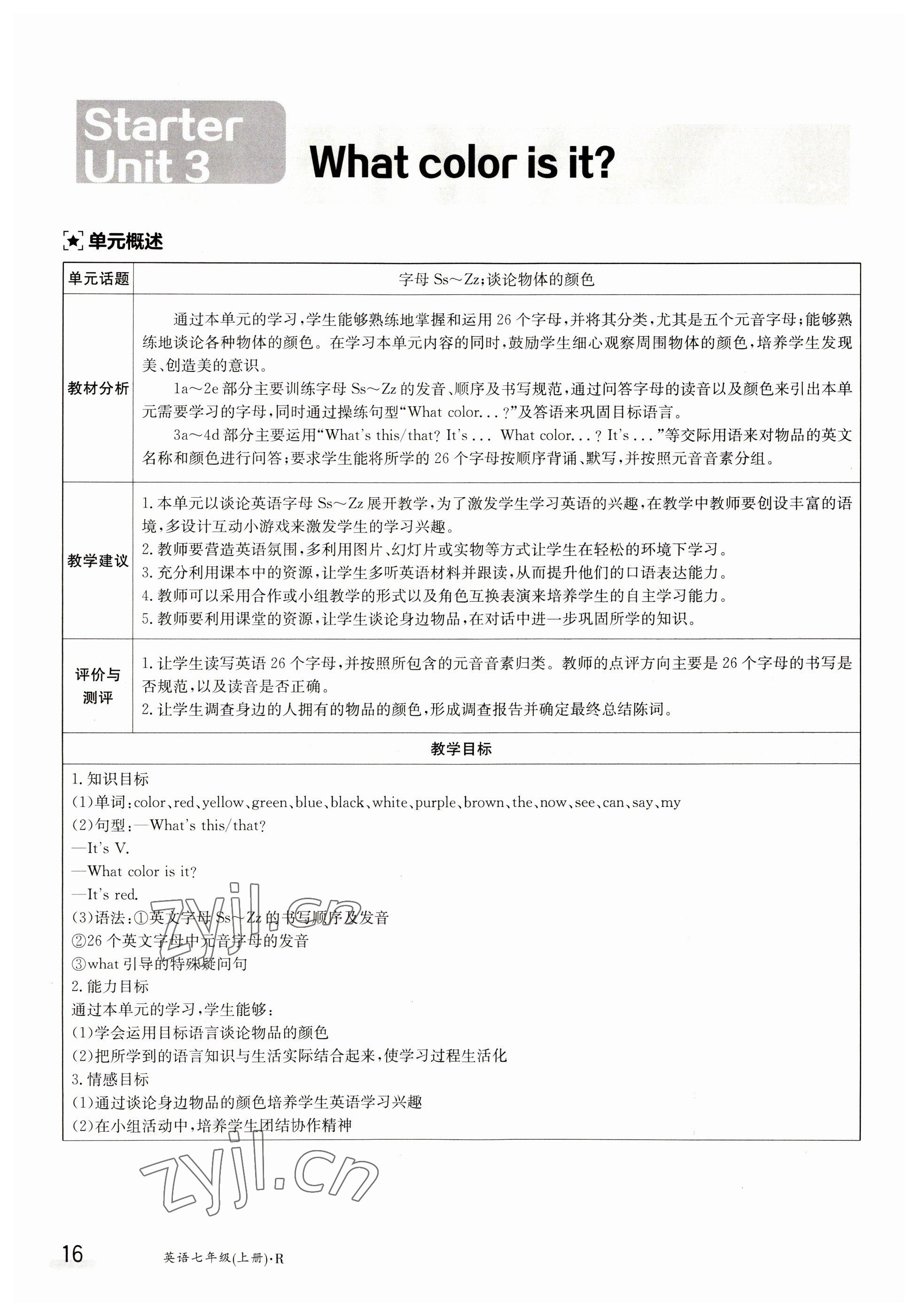 2023年金太陽導(dǎo)學(xué)案七年級(jí)英語上冊(cè)人教版 參考答案第16頁