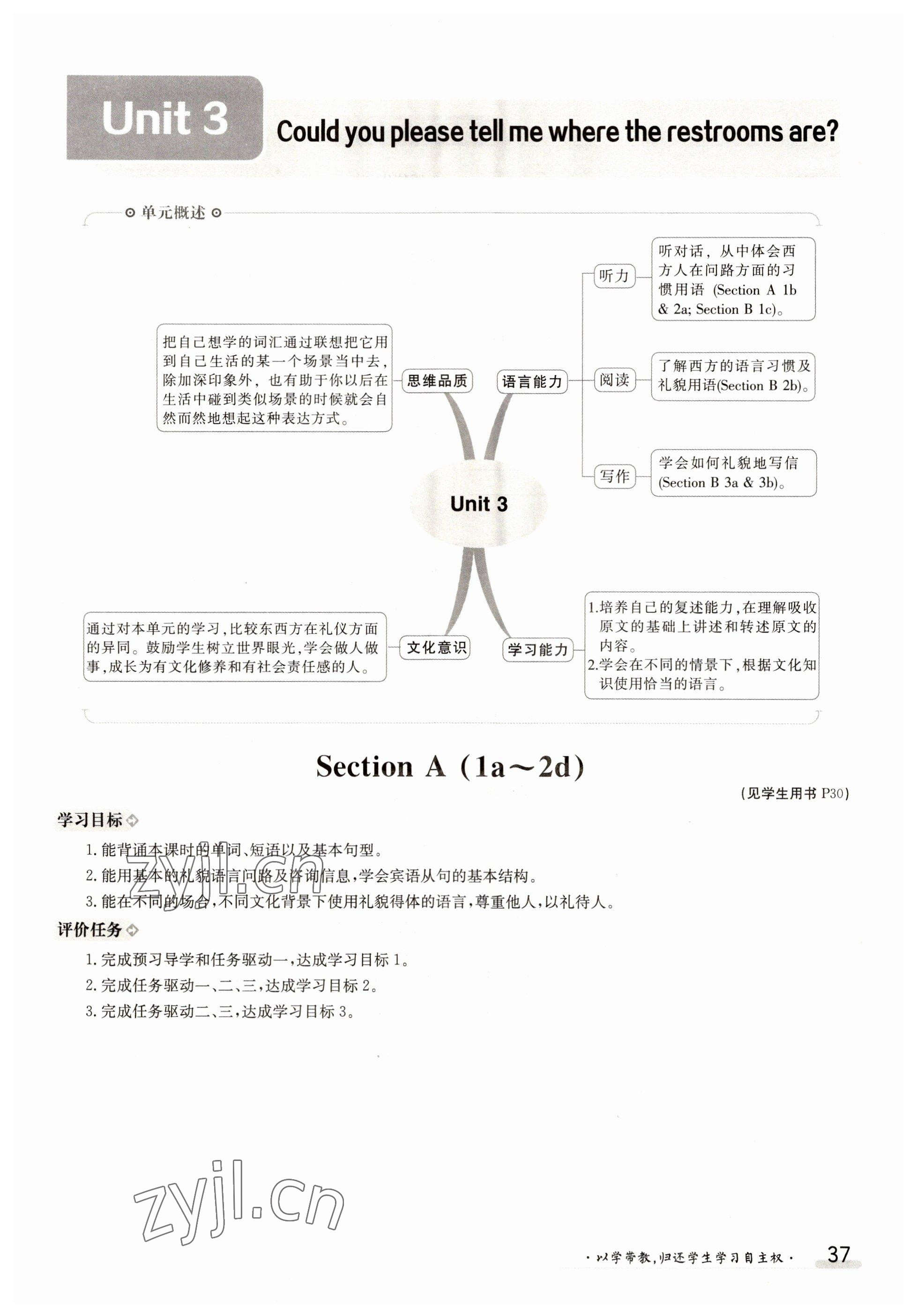 2023年金太陽導學案九年級英語人教版 參考答案第37頁