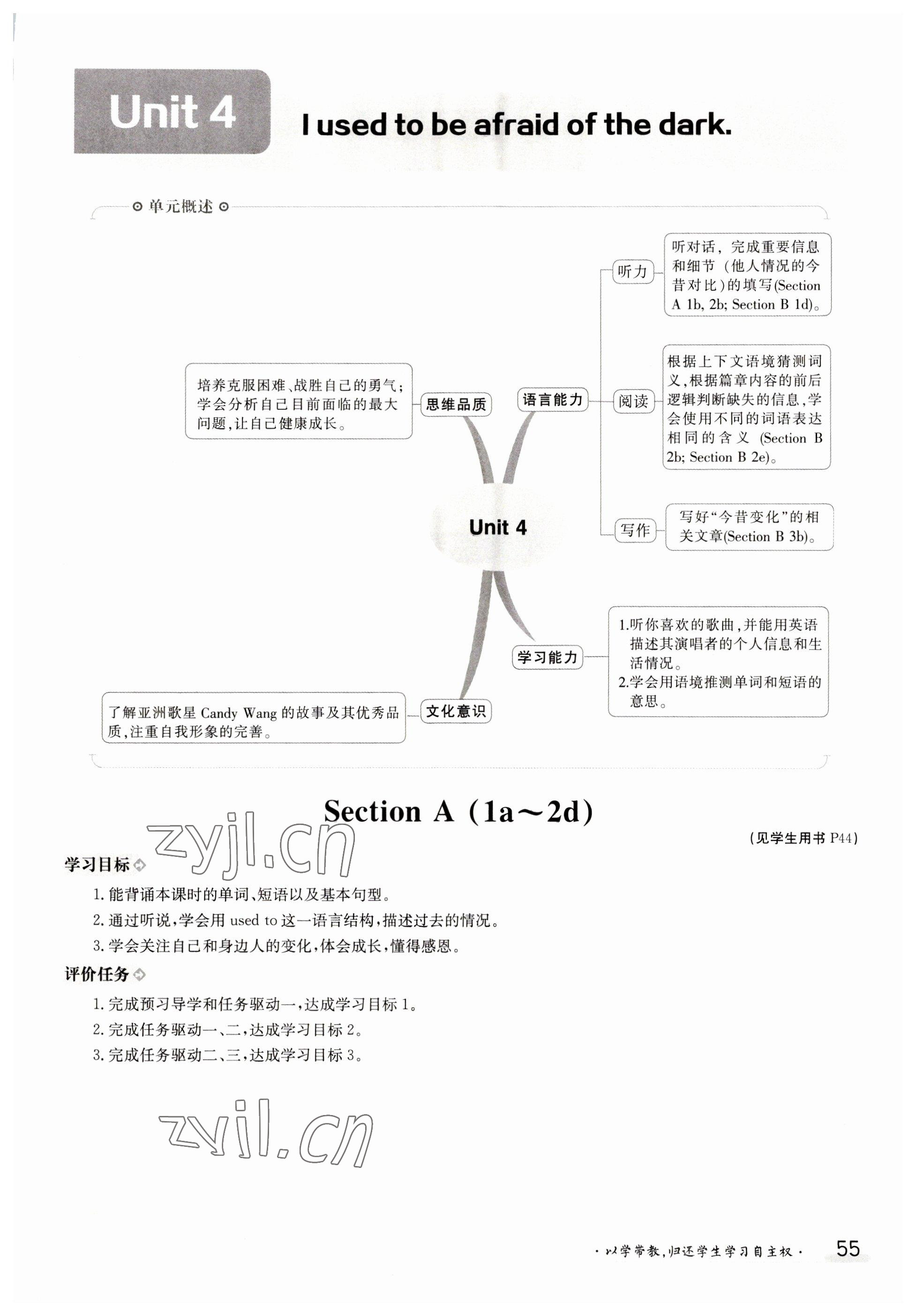 2023年金太阳导学案九年级英语人教版 参考答案第55页