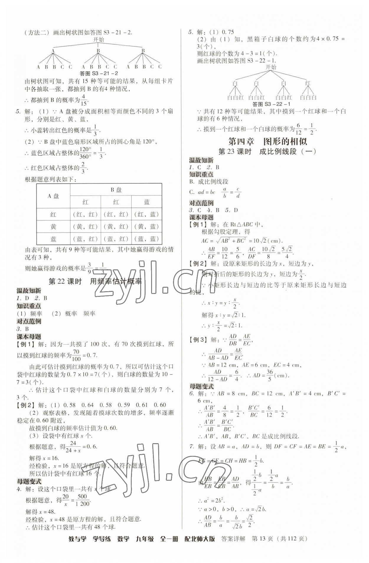 2023年教與學學導練九年級數(shù)學全一冊北師大版 第13頁