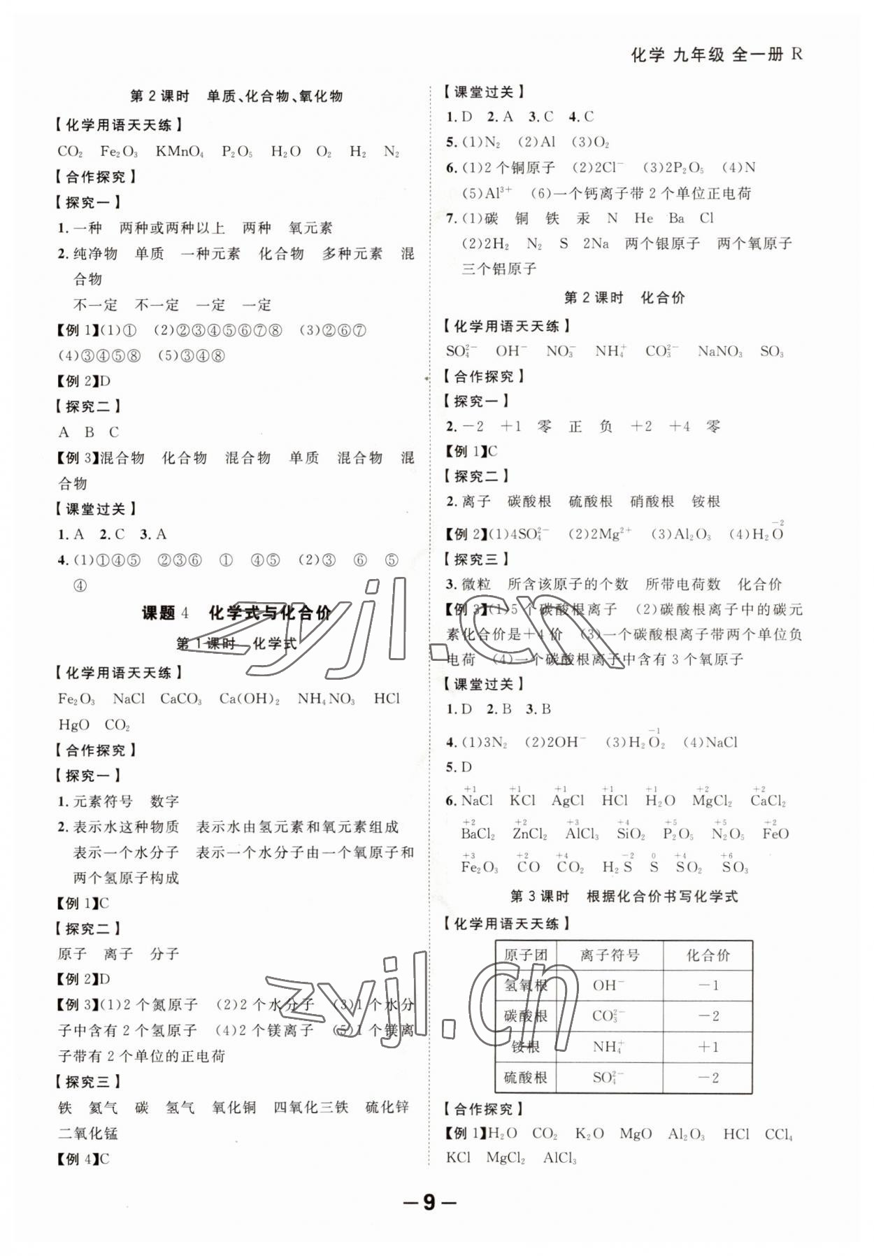 2023年全程突破九年級(jí)化學(xué)全一冊(cè)人教版 第9頁(yè)