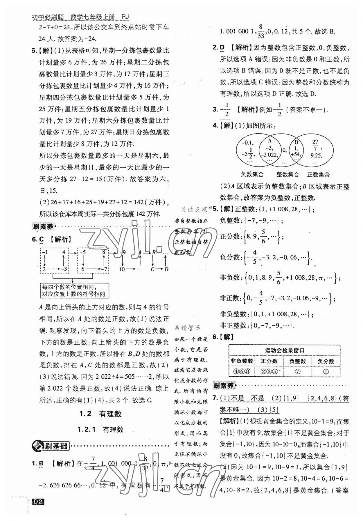 2023年初中必刷題七年級數(shù)學(xué)上冊人教版 第2頁