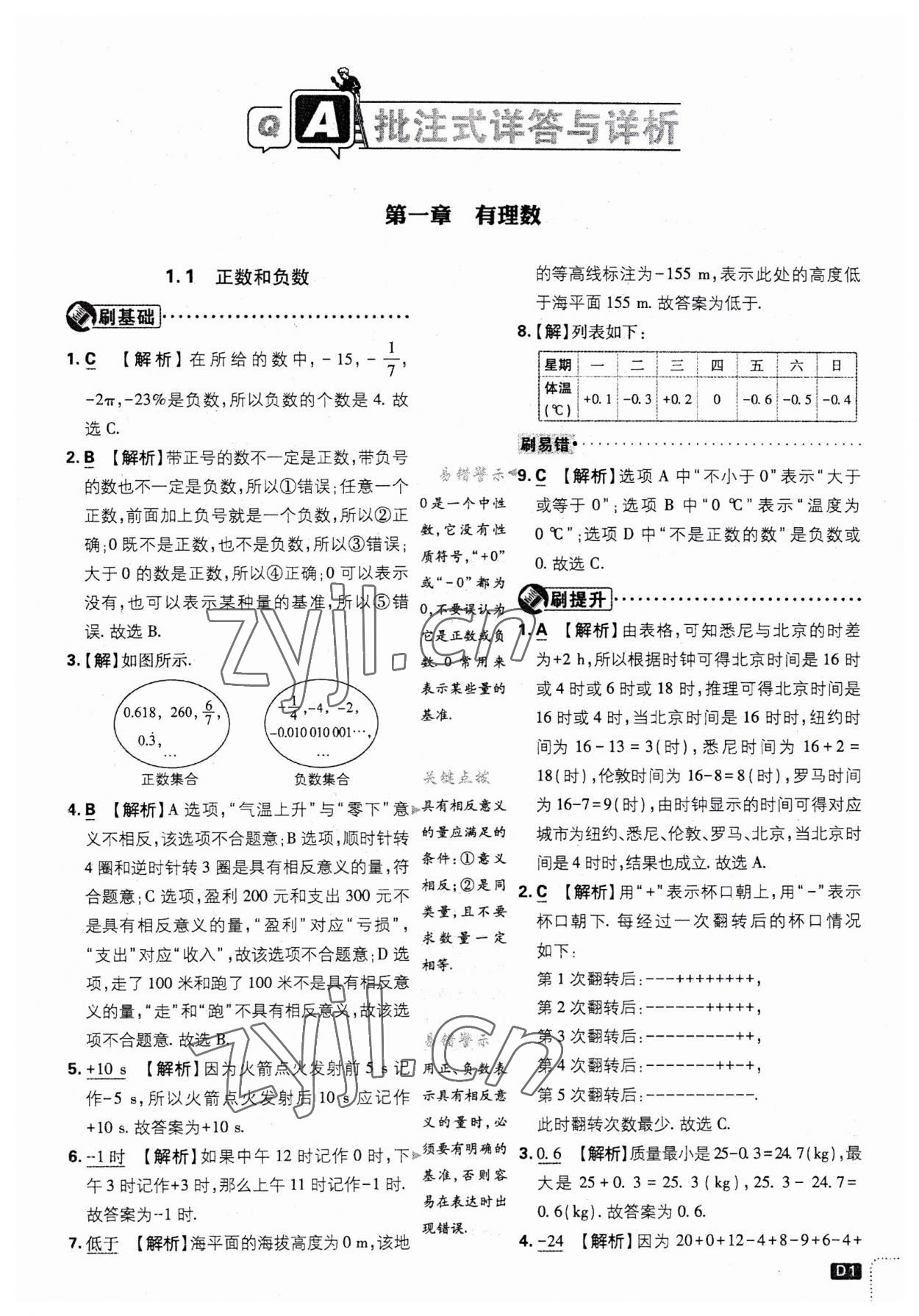 2023年初中必刷题七年级数学上册人教版 第1页